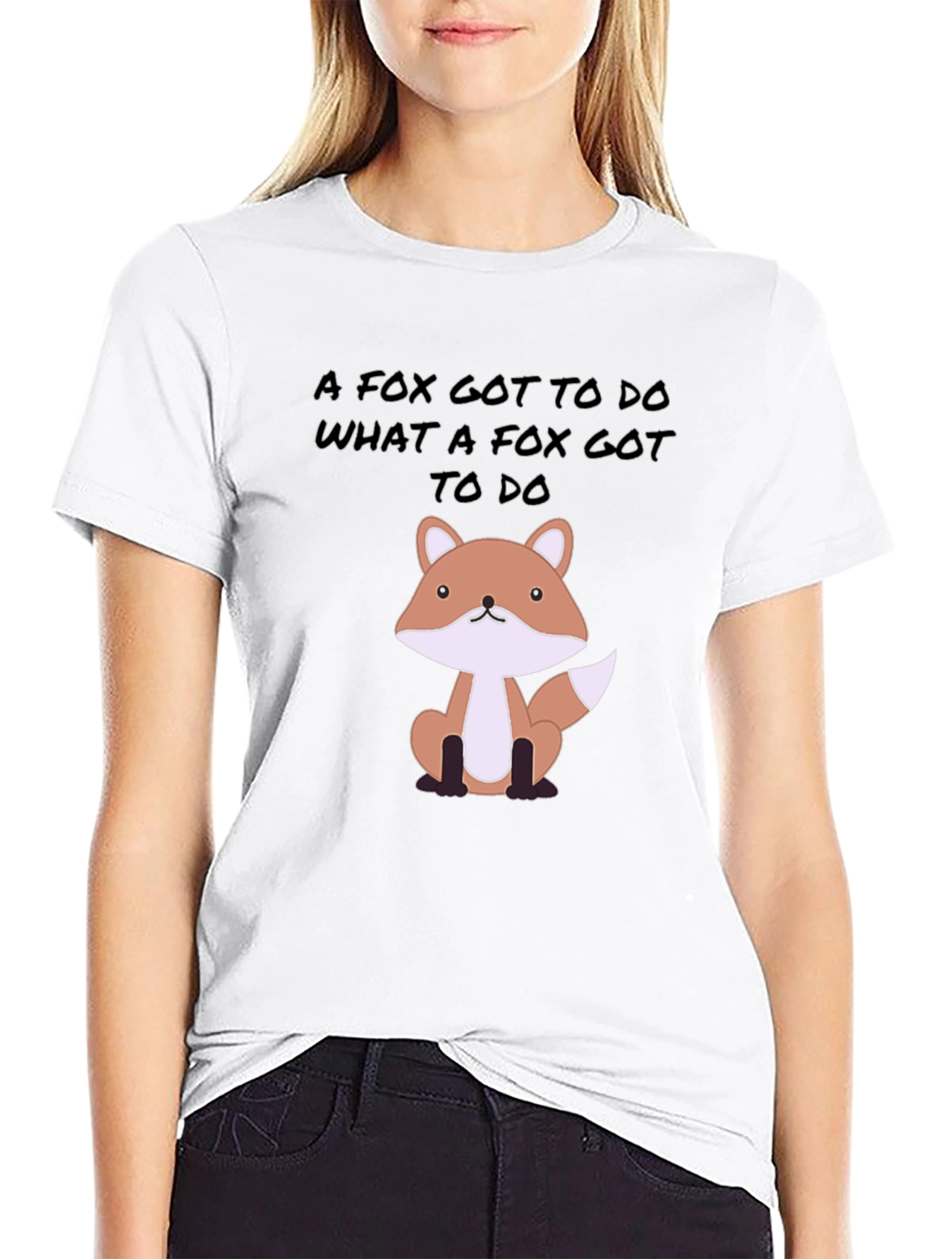 Fox Gotta Do Tee - Novelty Graphic Print T-Shirt