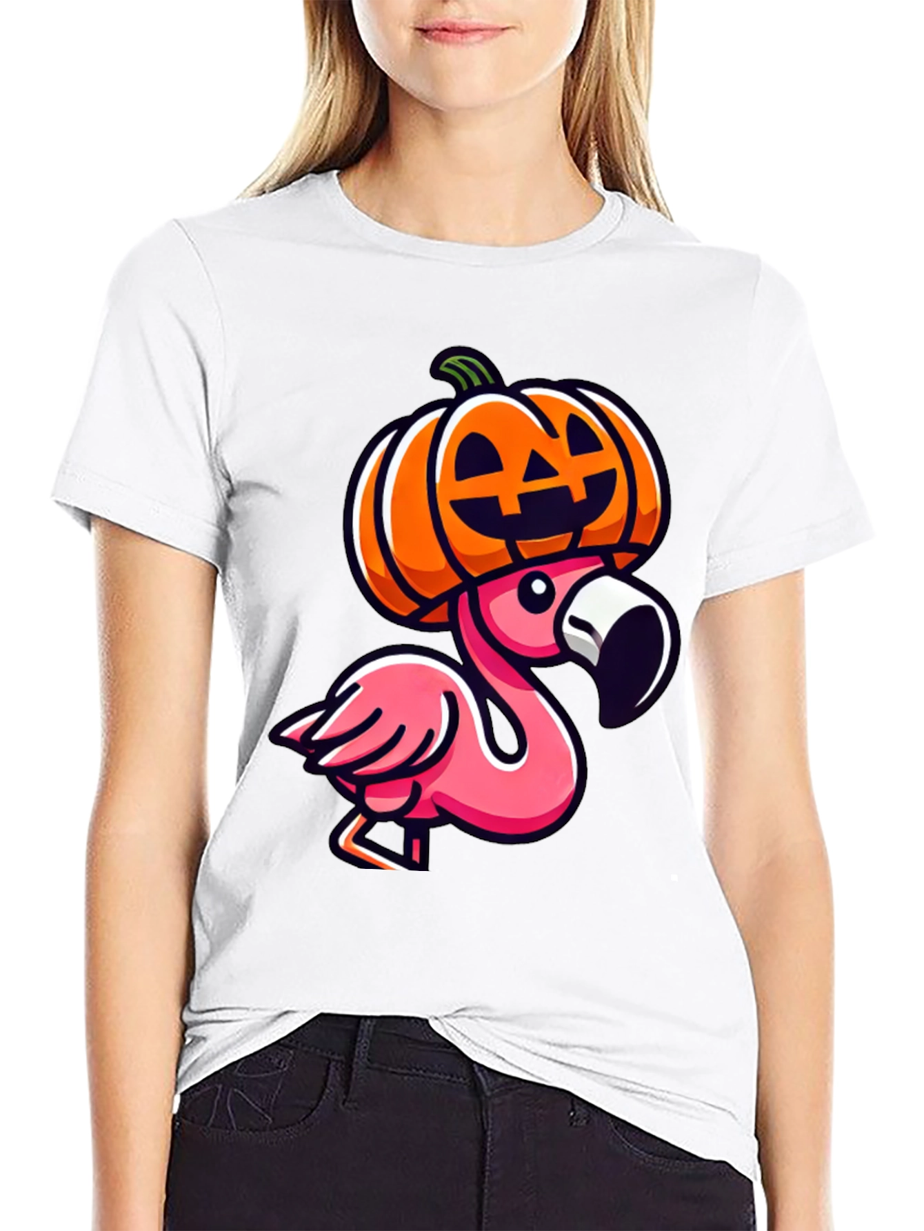 Flamingo Pumpkin Halloween T-Shirt