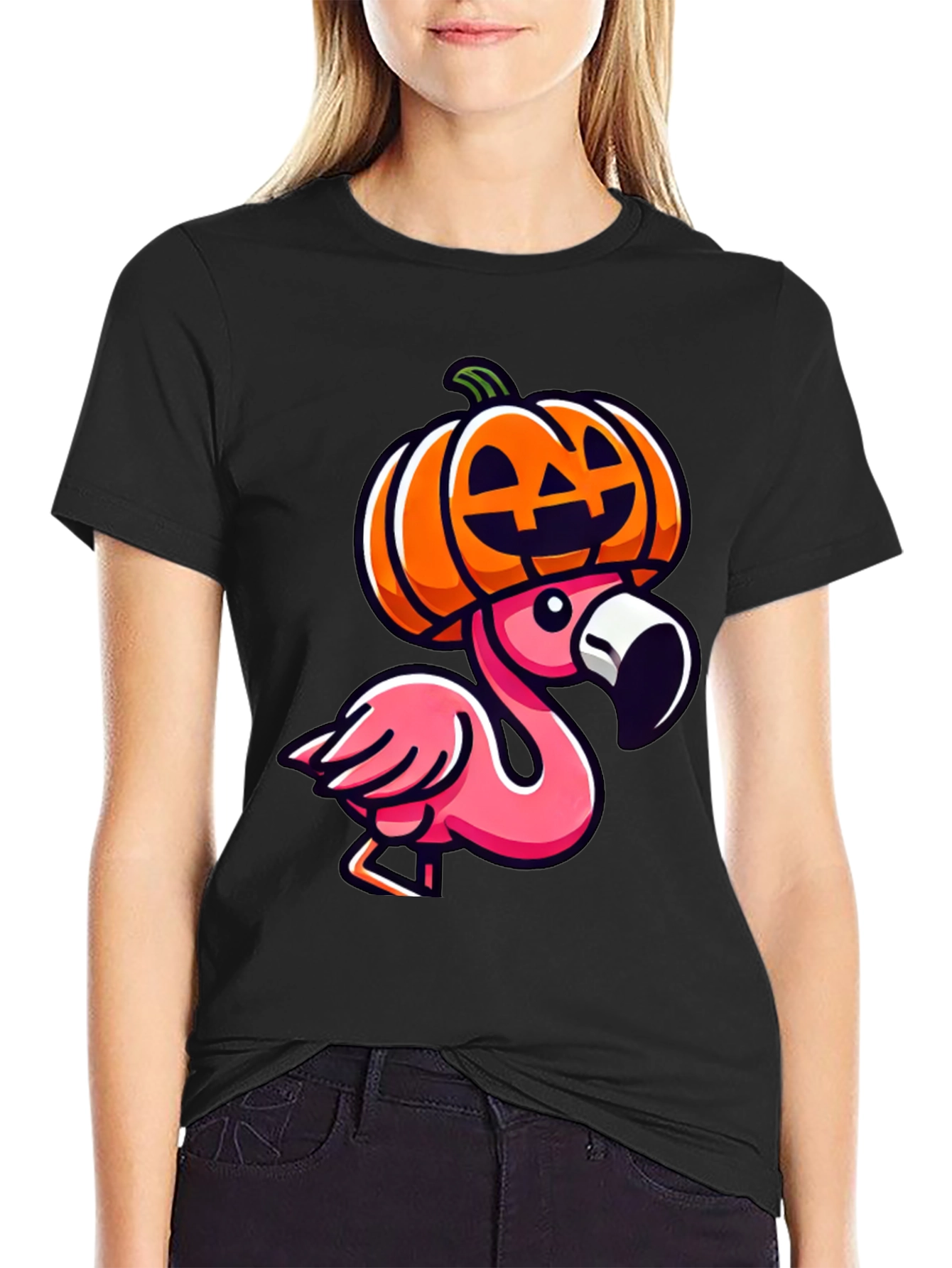 Flamingo Pumpkin Halloween T-Shirt