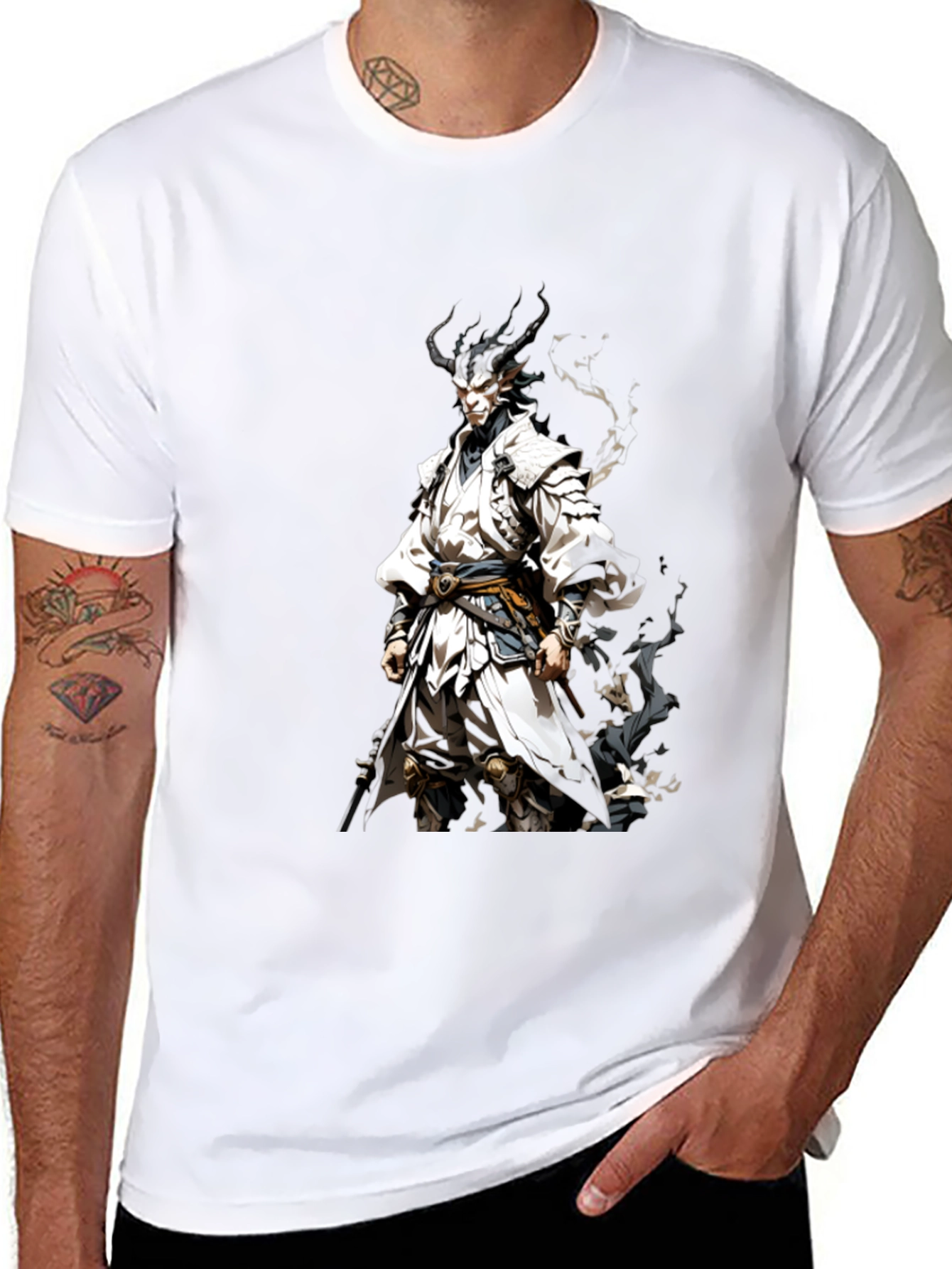 Demon Warrior Graphic Tee - Black