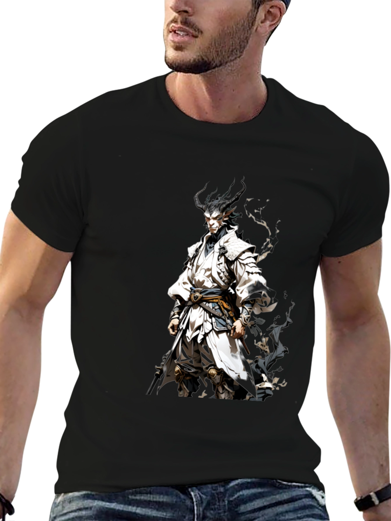 Demon Warrior Graphic Tee - Black