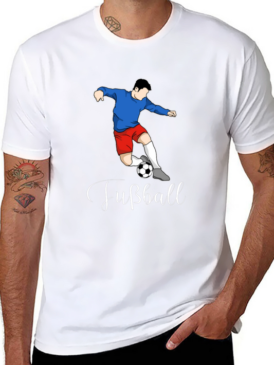 Fußball Graphic Tee - Black Cotton Shirt