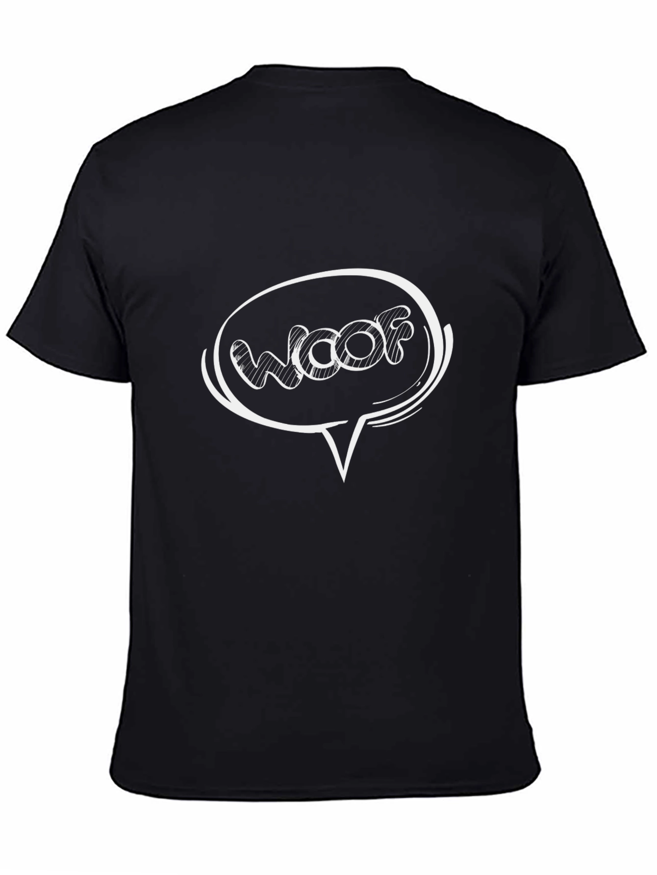 Woof Speech Bubble Black T-Shirt