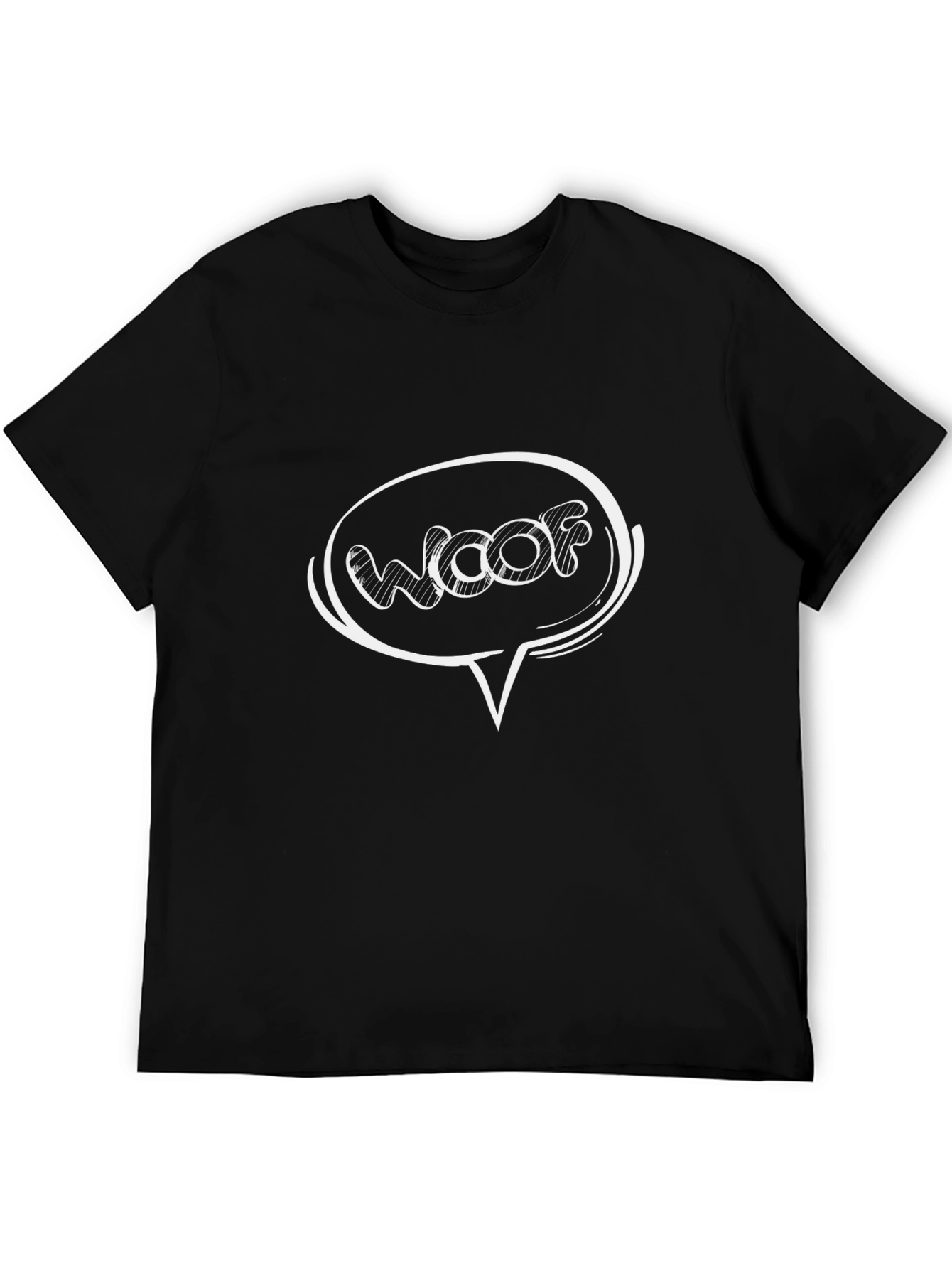 Woof Speech Bubble Black T-Shirt