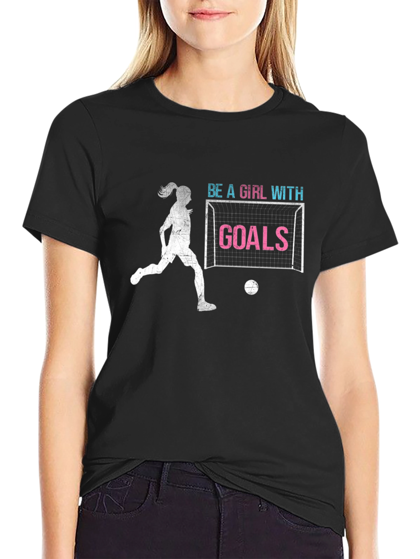 Girl with Goals Soccer Graphic Tee