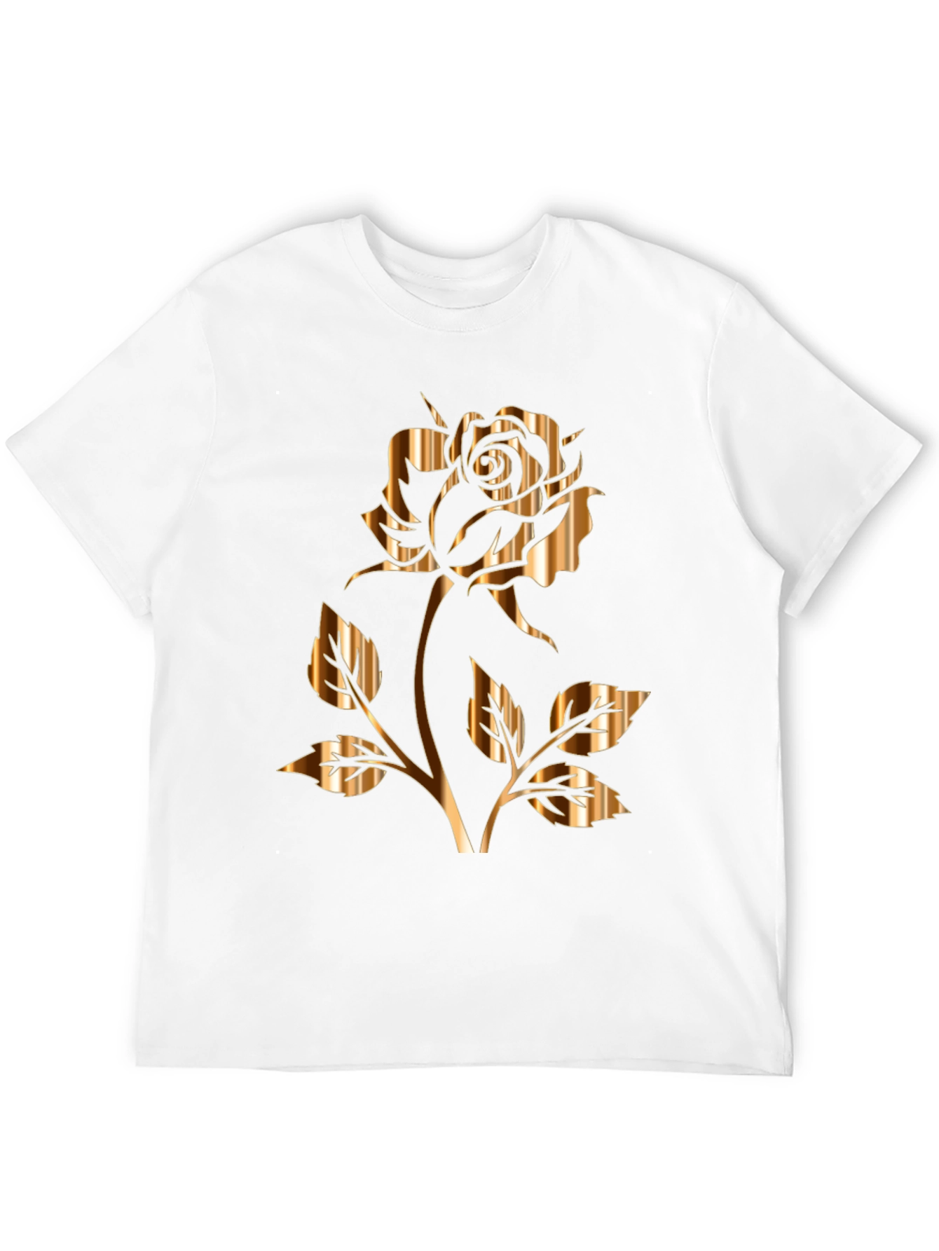 Golden Rose Graphic Tee - Stylish Mens Black T-Shirt