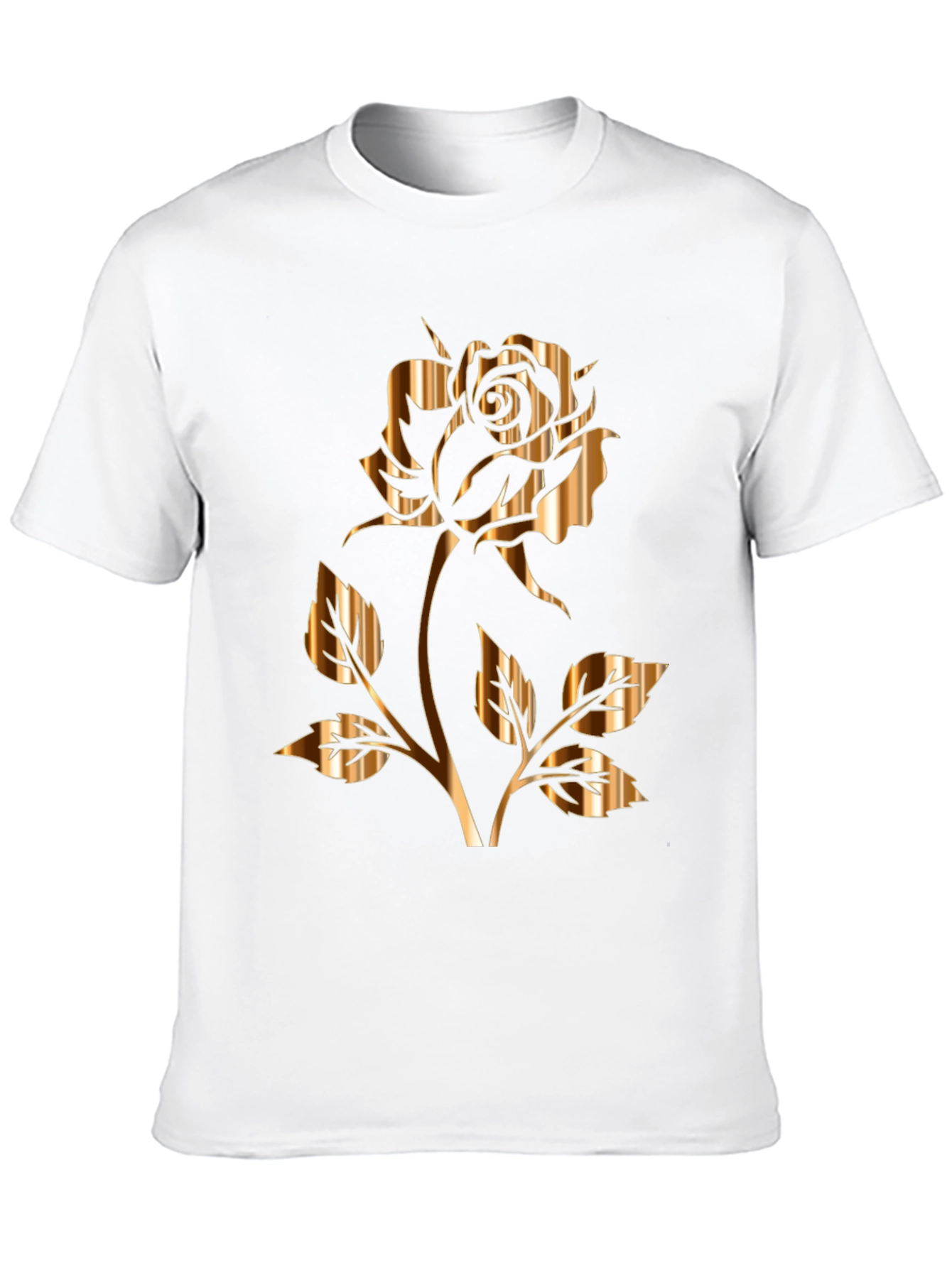 Golden Rose Graphic Tee - Stylish Mens Black T-Shirt