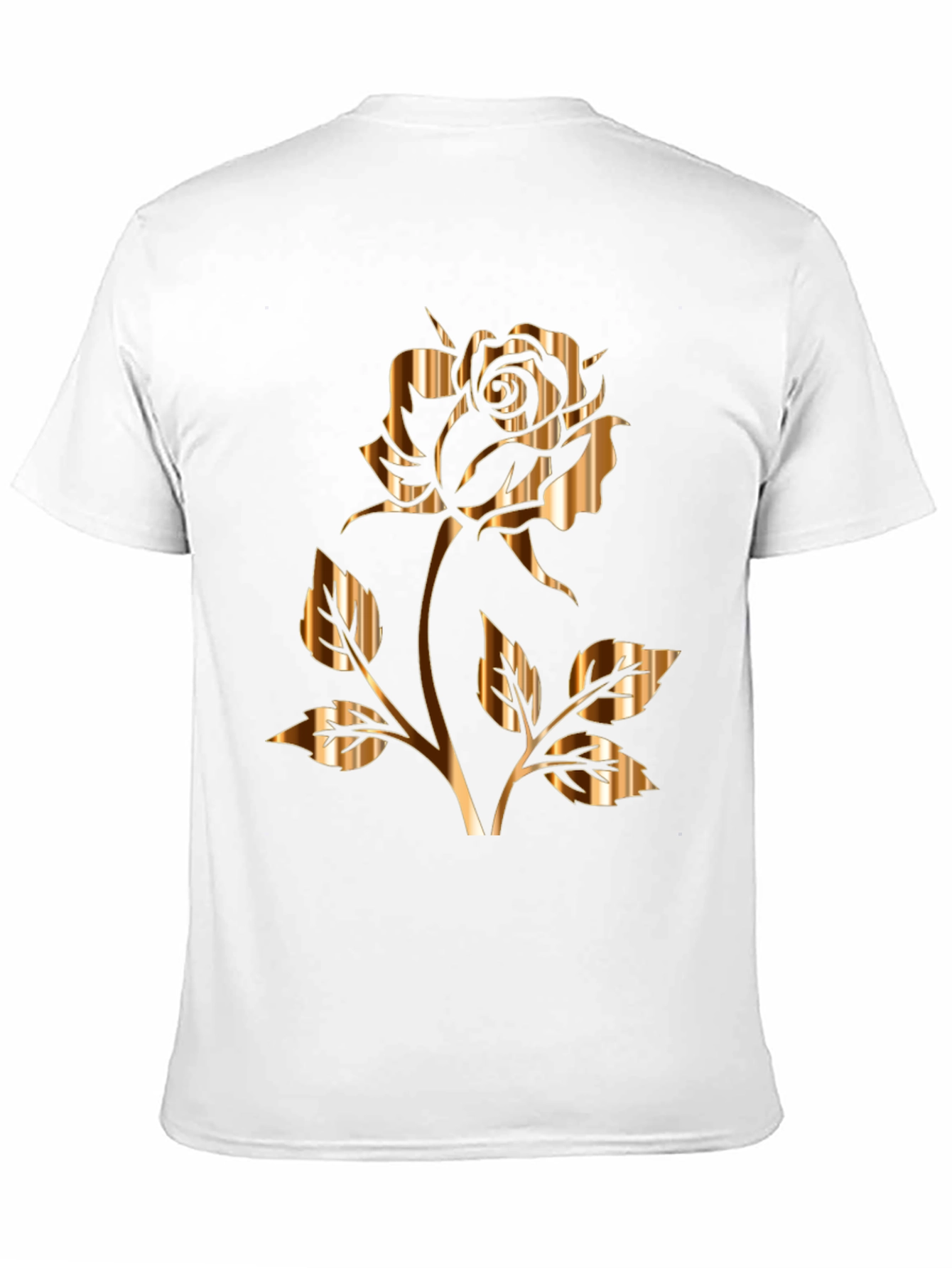 Golden Rose Graphic Tee - Stylish Mens Black T-Shirt