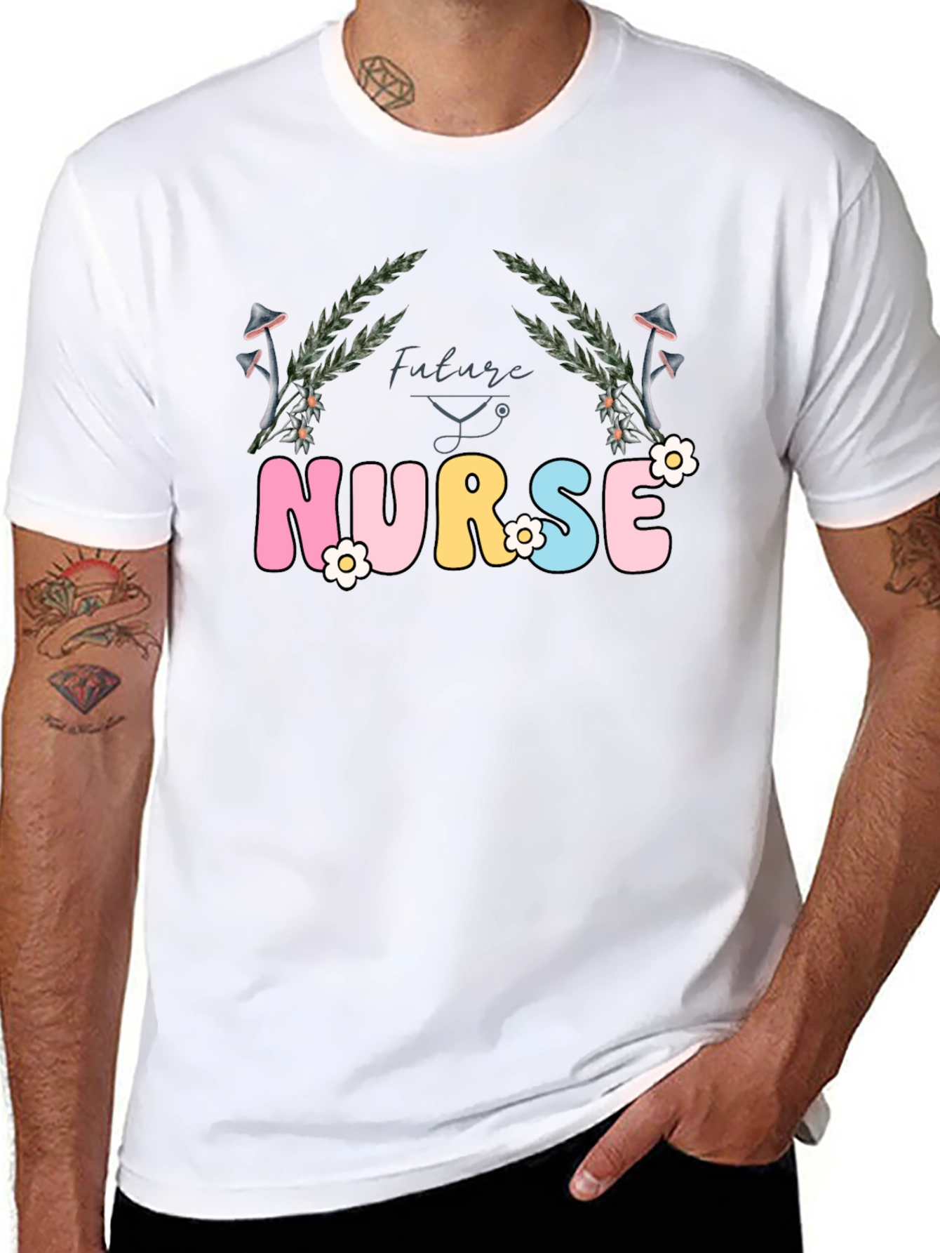 Future Nurse T-Shirt - Floral Design