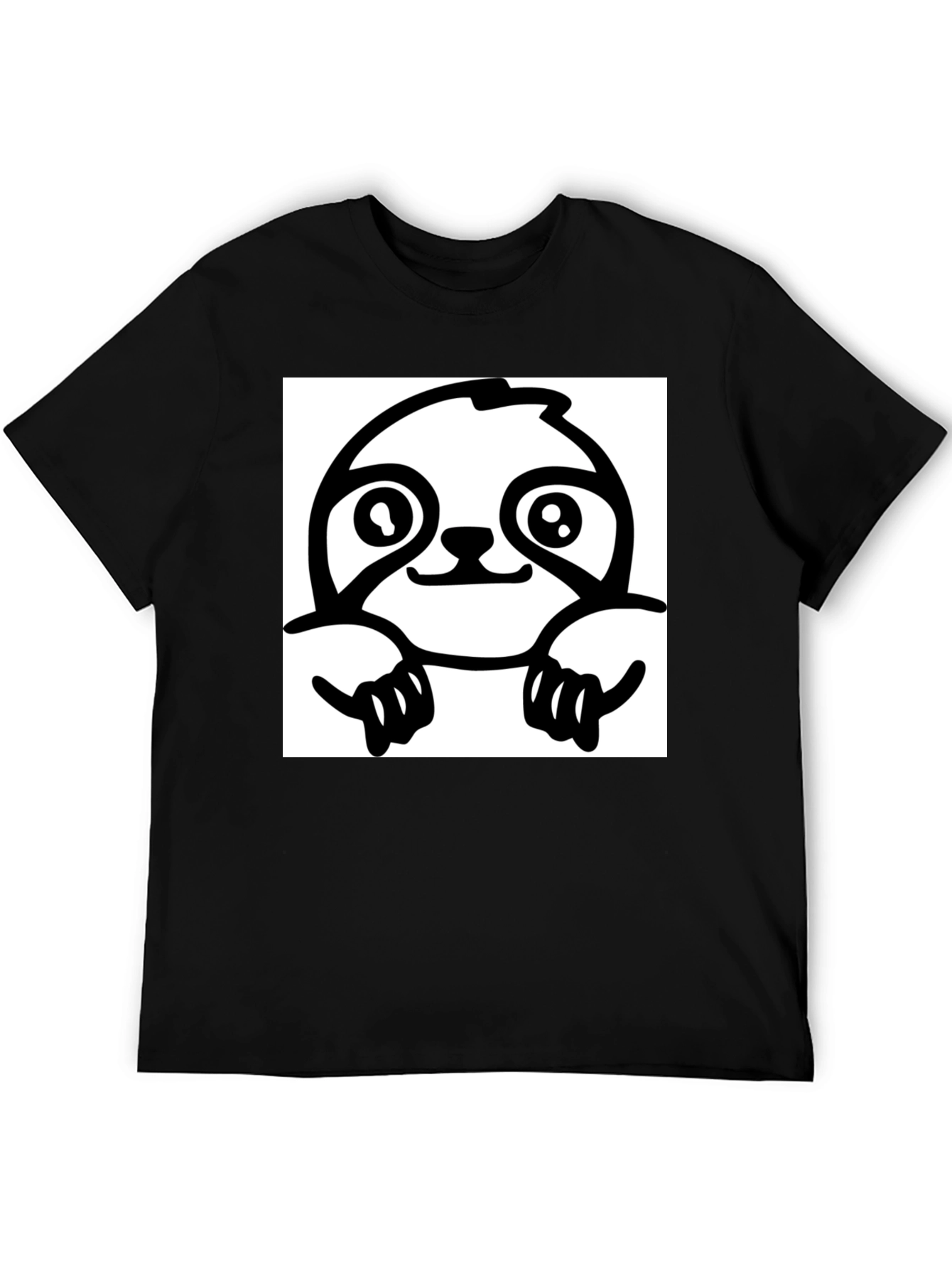 Sloth Graphic Tee - Black Cotton T-Shirt