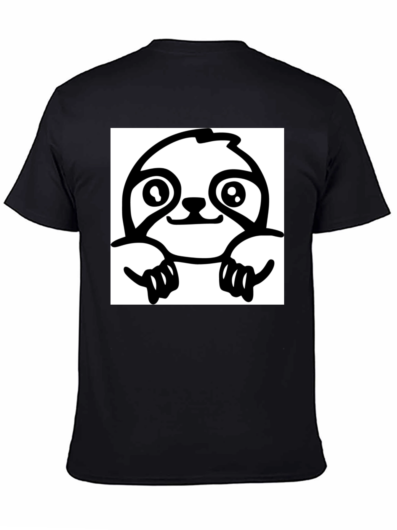 Sloth Graphic Tee - Black Cotton T-Shirt