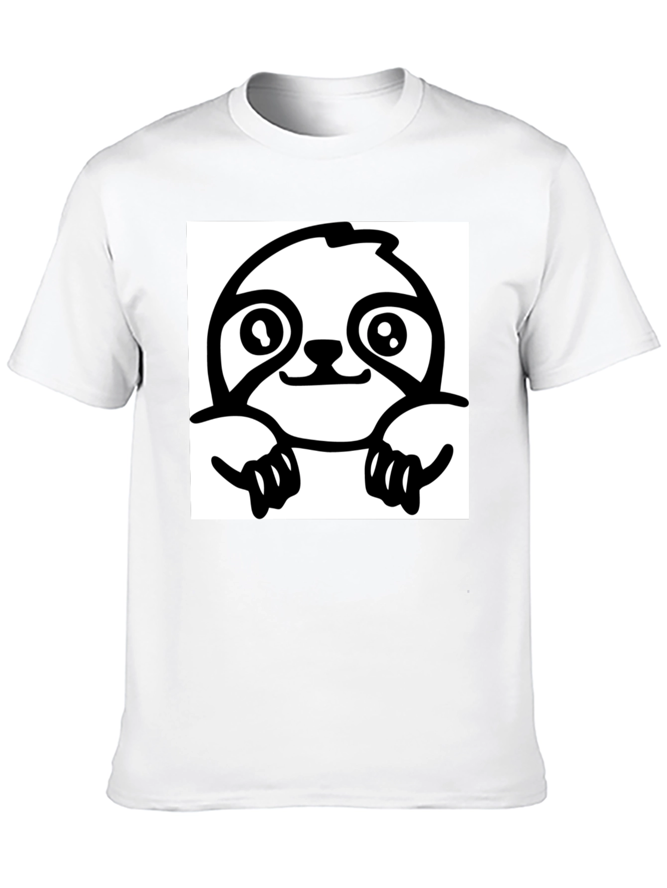 Sloth Graphic Tee - Black Cotton T-Shirt