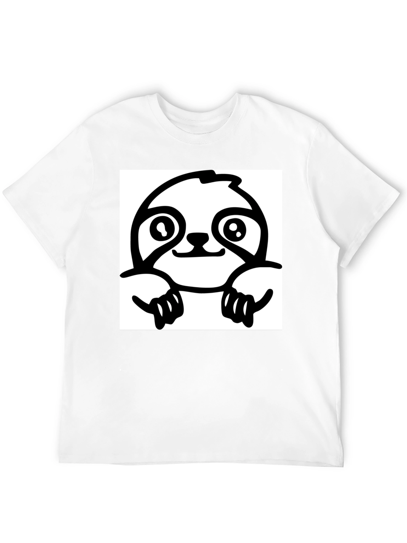 Sloth Graphic Tee - Black Cotton T-Shirt