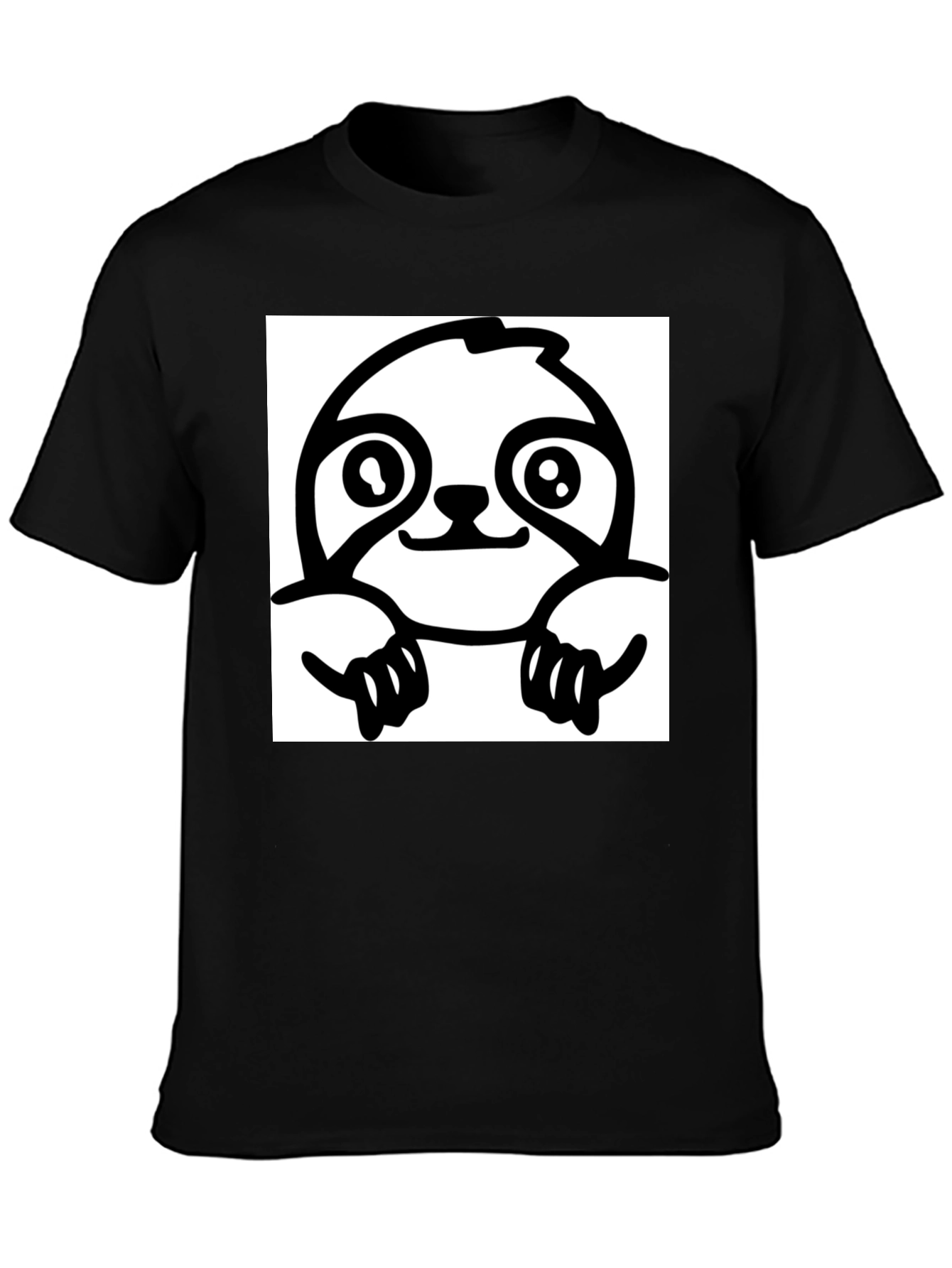 Sloth Graphic Tee - Black Cotton T-Shirt