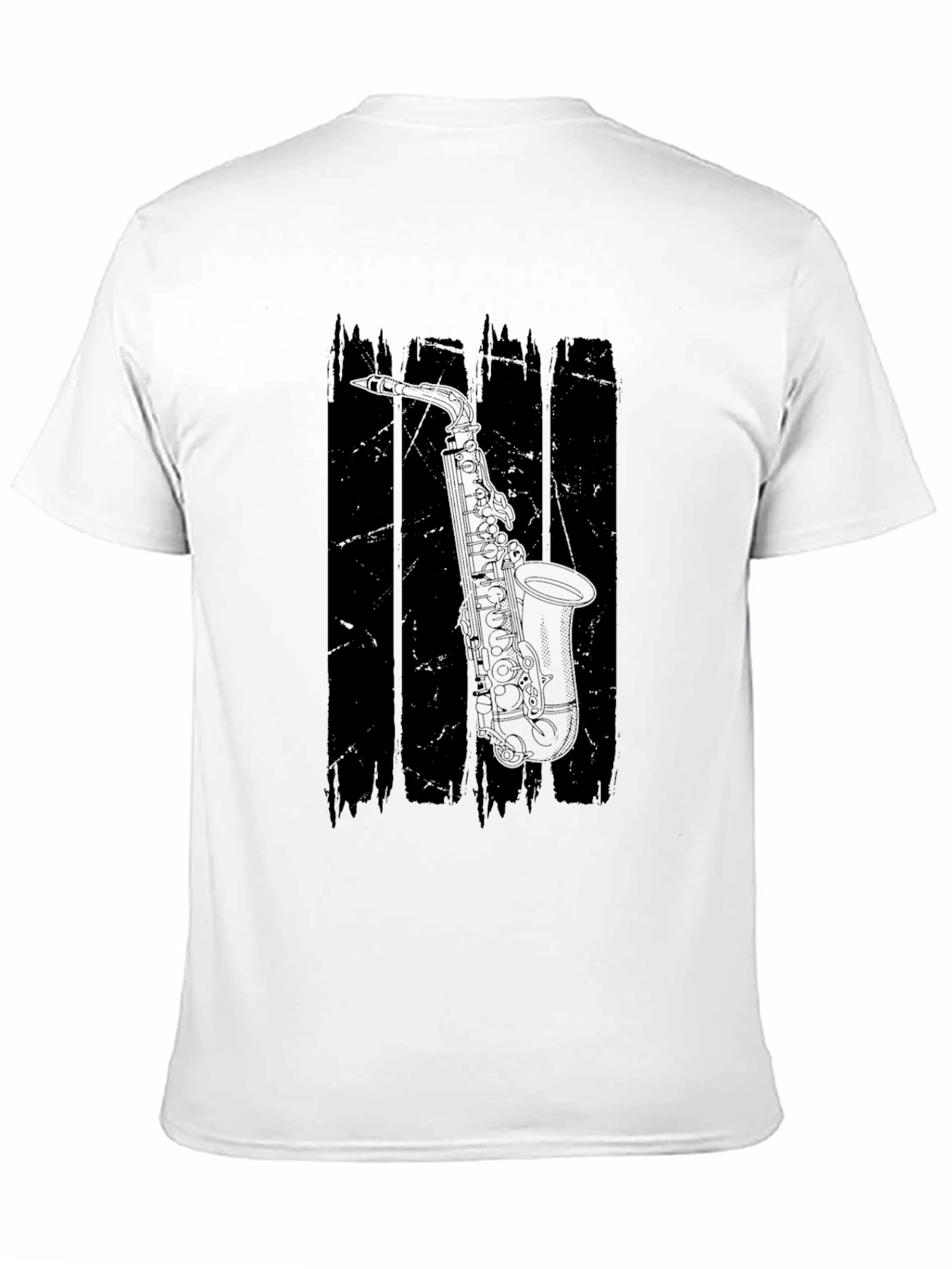 Saxophone Graphic Tee - Black Music Shirt