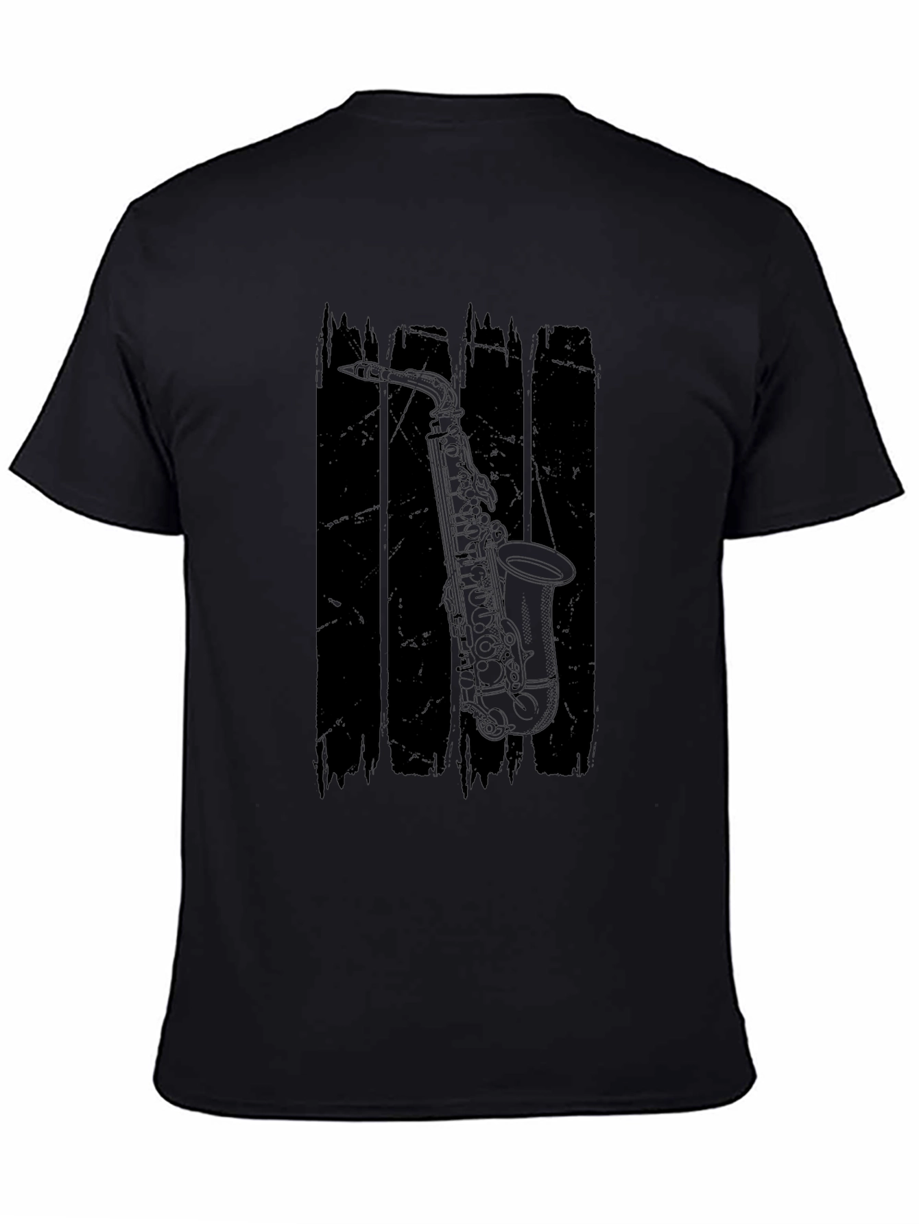 Saxophone Graphic Tee - Black Music Shirt