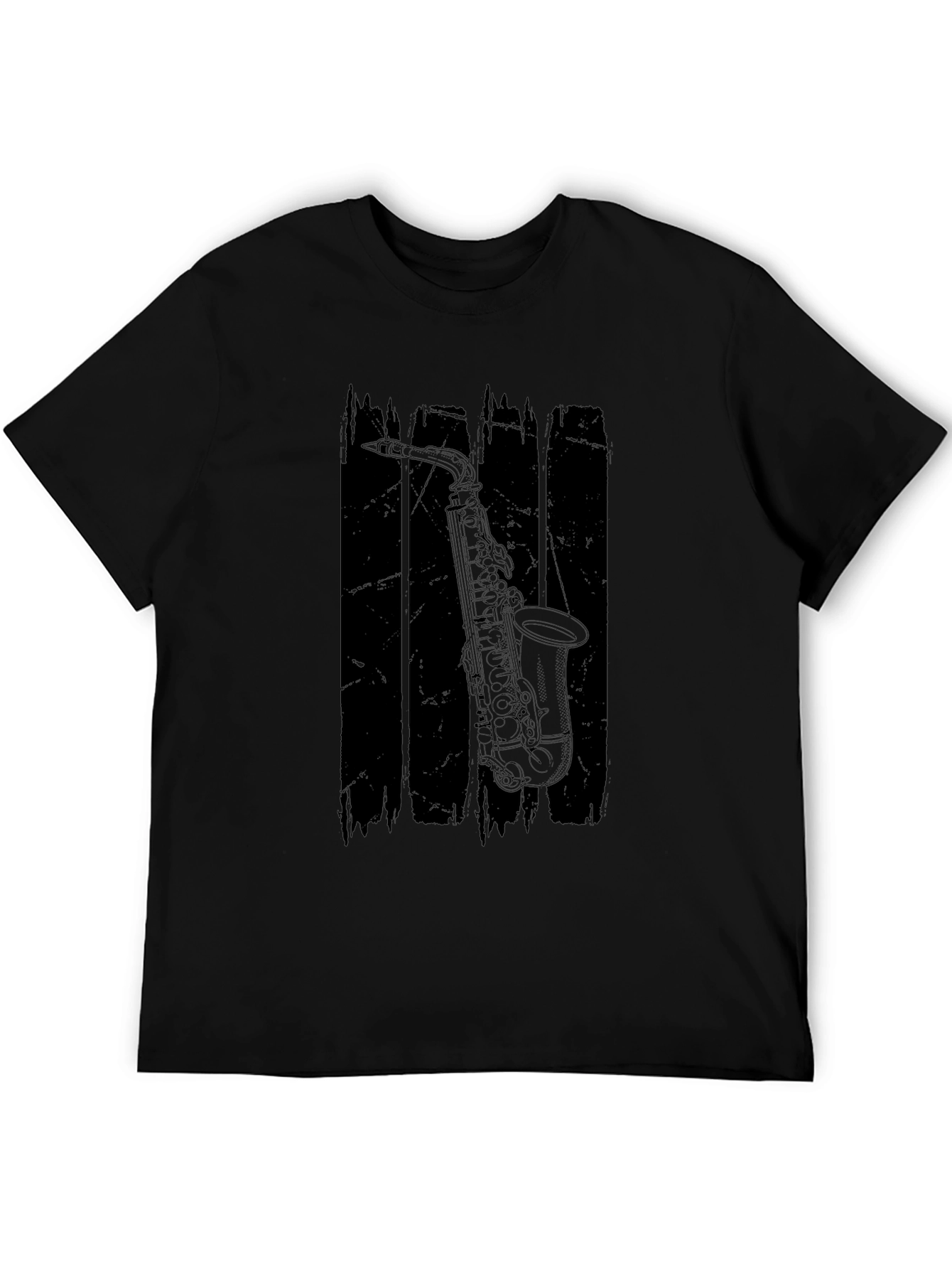 Saxophone Graphic Tee - Black Music Shirt