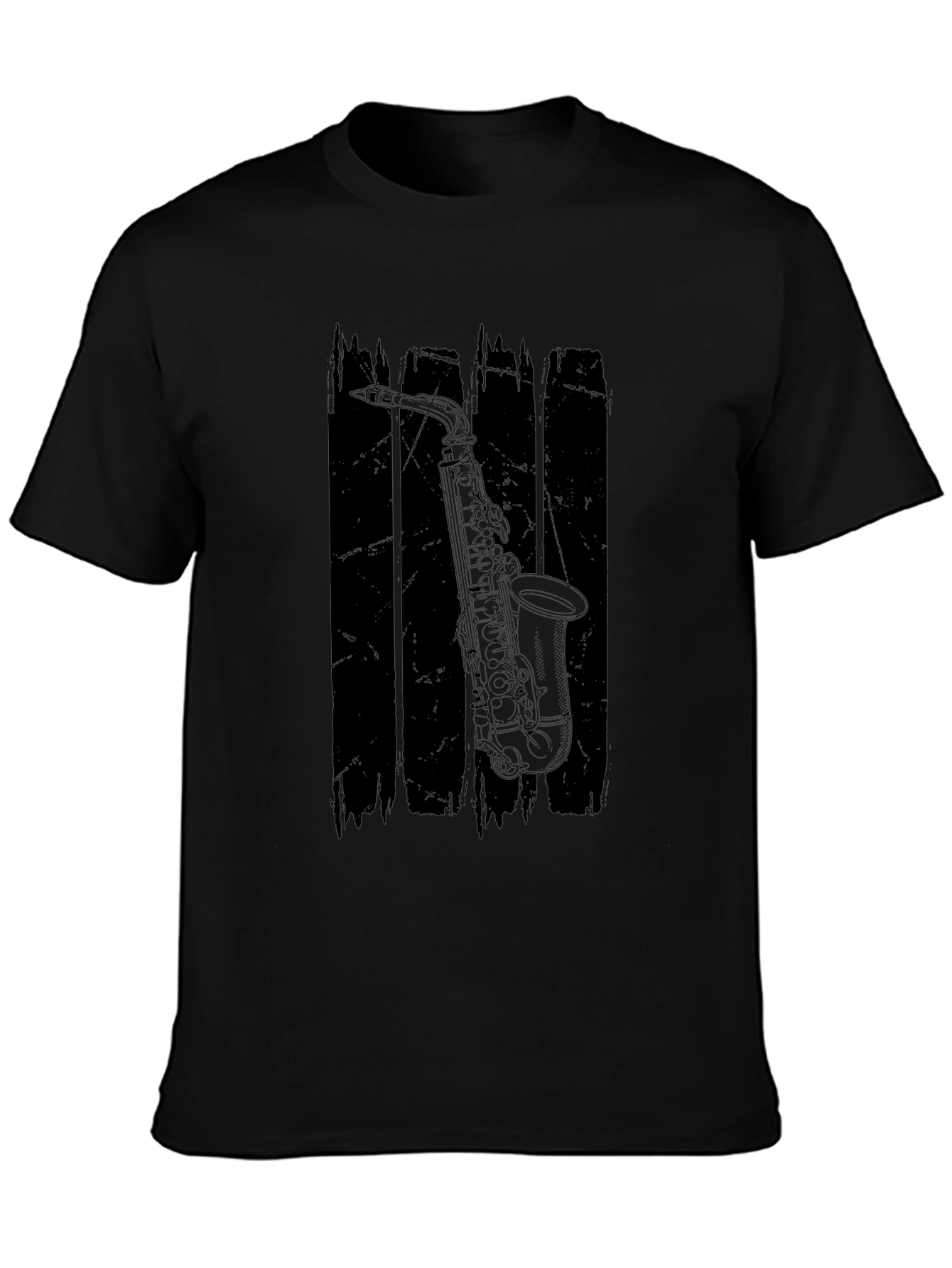 Saxophone Graphic Tee - Black Music Shirt