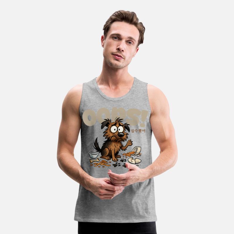 Expressive Sad Dog with Spilled Food