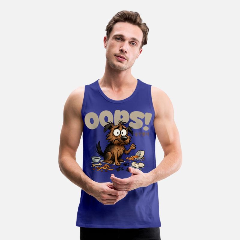 Expressive Sad Dog with Spilled Food