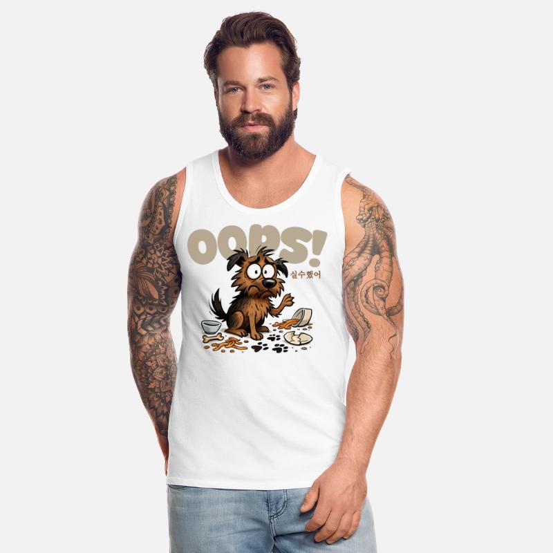 Expressive Sad Dog with Spilled Food