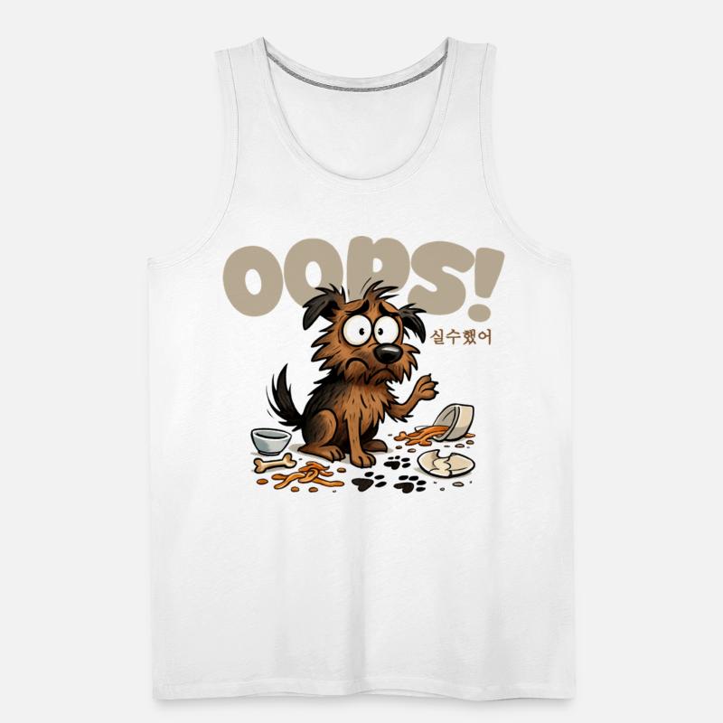 Expressive Sad Dog with Spilled Food