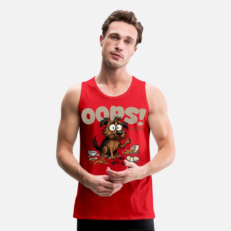 Expressive Sad Dog with Spilled Food