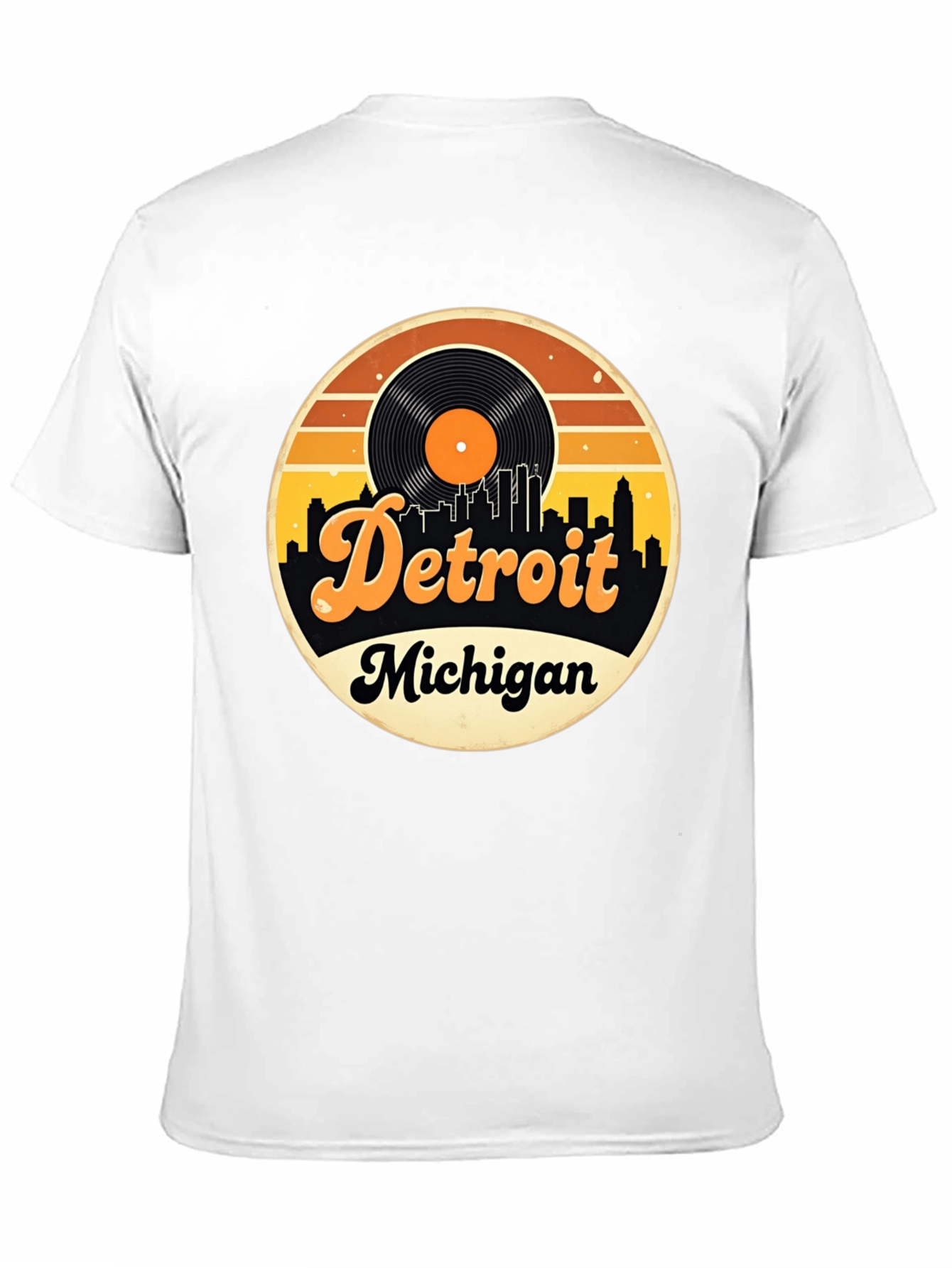 Detroit Michigan Retro Vinyl Record T-Shirt