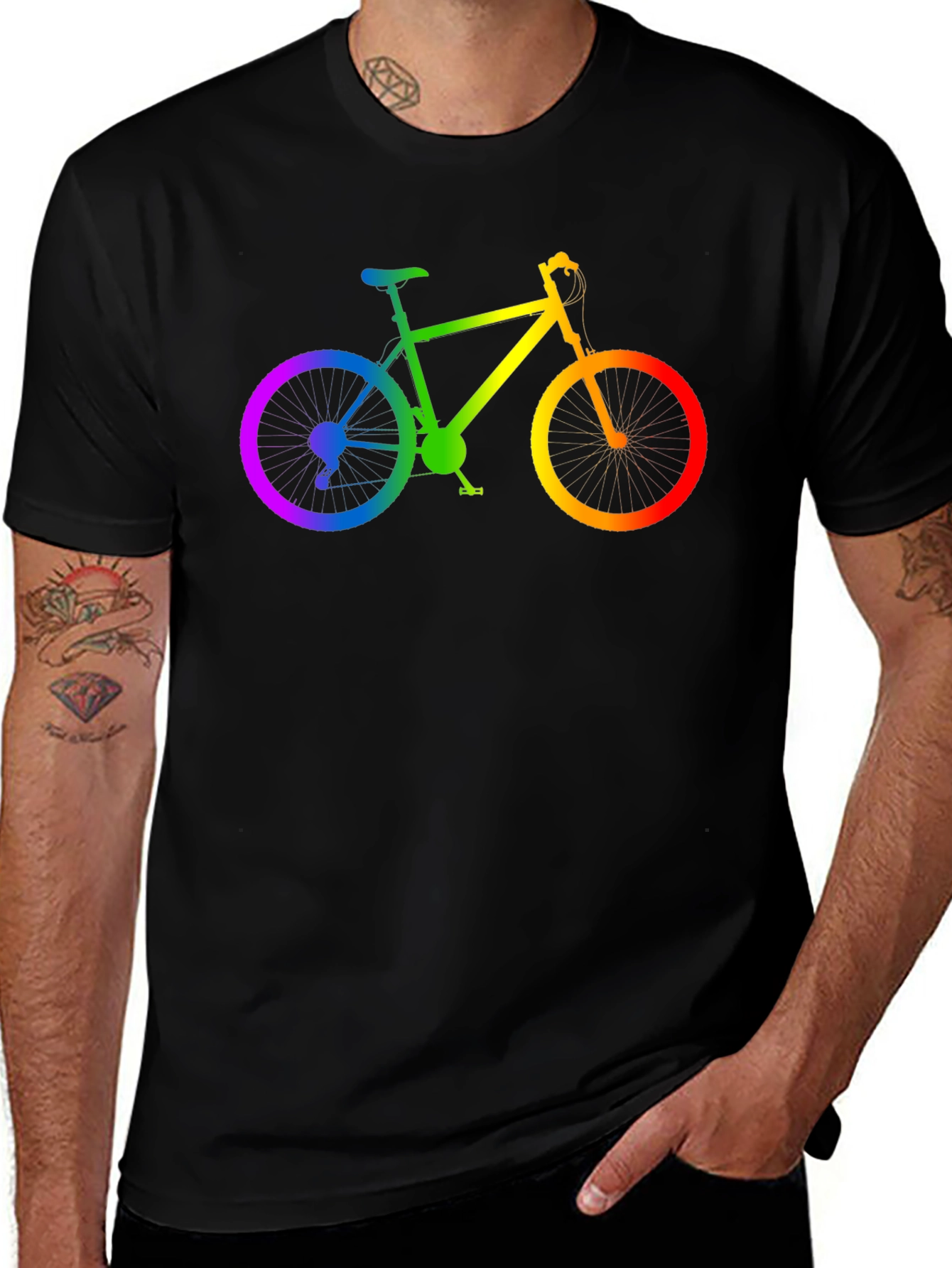 Rainbow Bike Graphic T-Shirt
