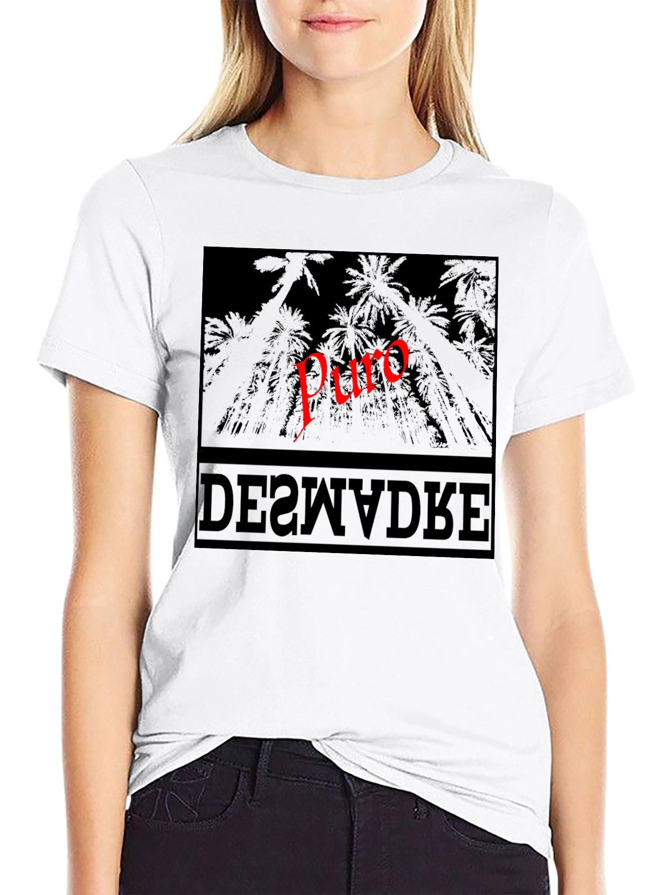 Puro Palm Tree Graphic T-Shirt - Black