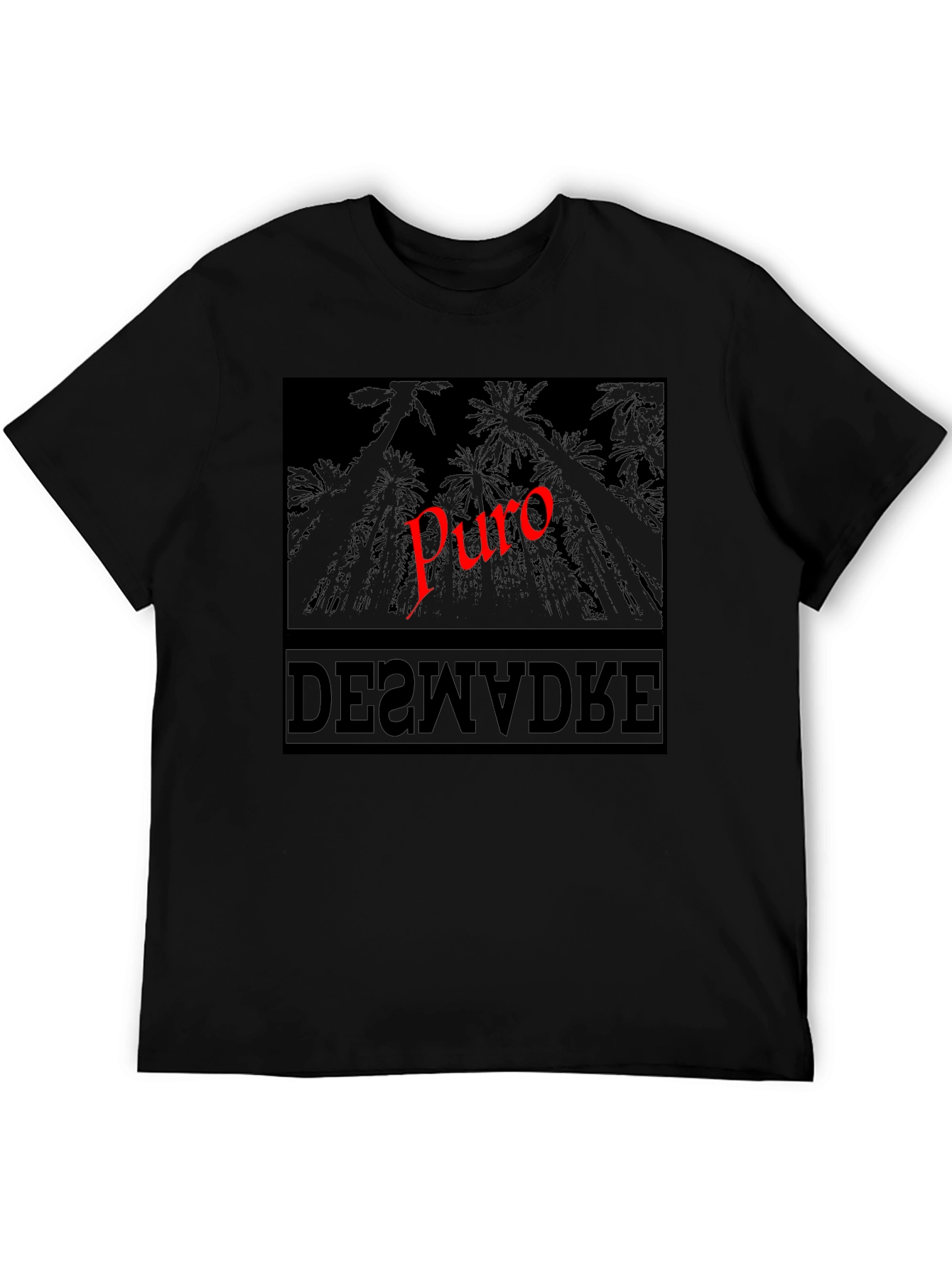 Puro Palm Tree Graphic T-Shirt - Black