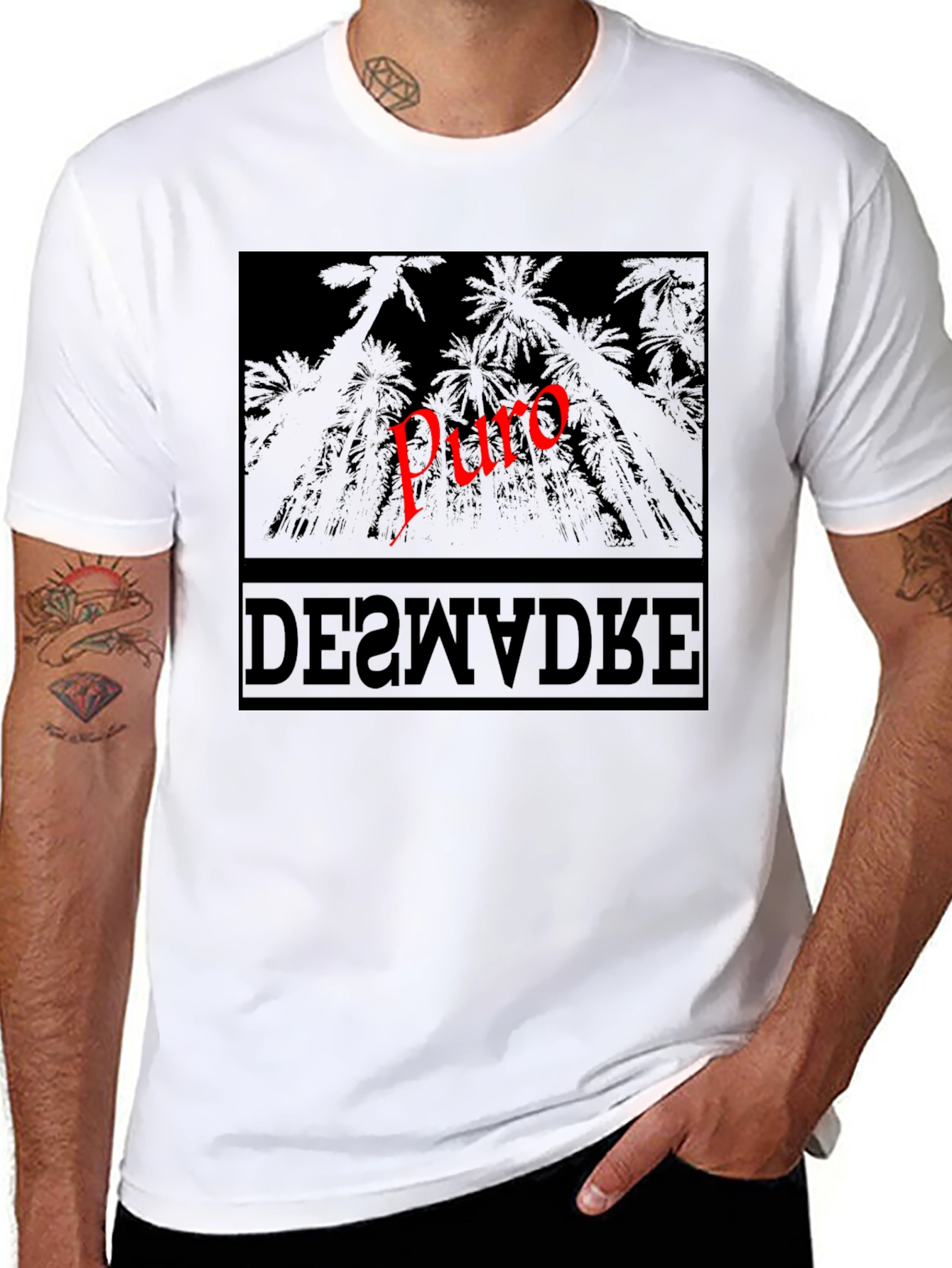 Puro Palm Tree Graphic T-Shirt - Black