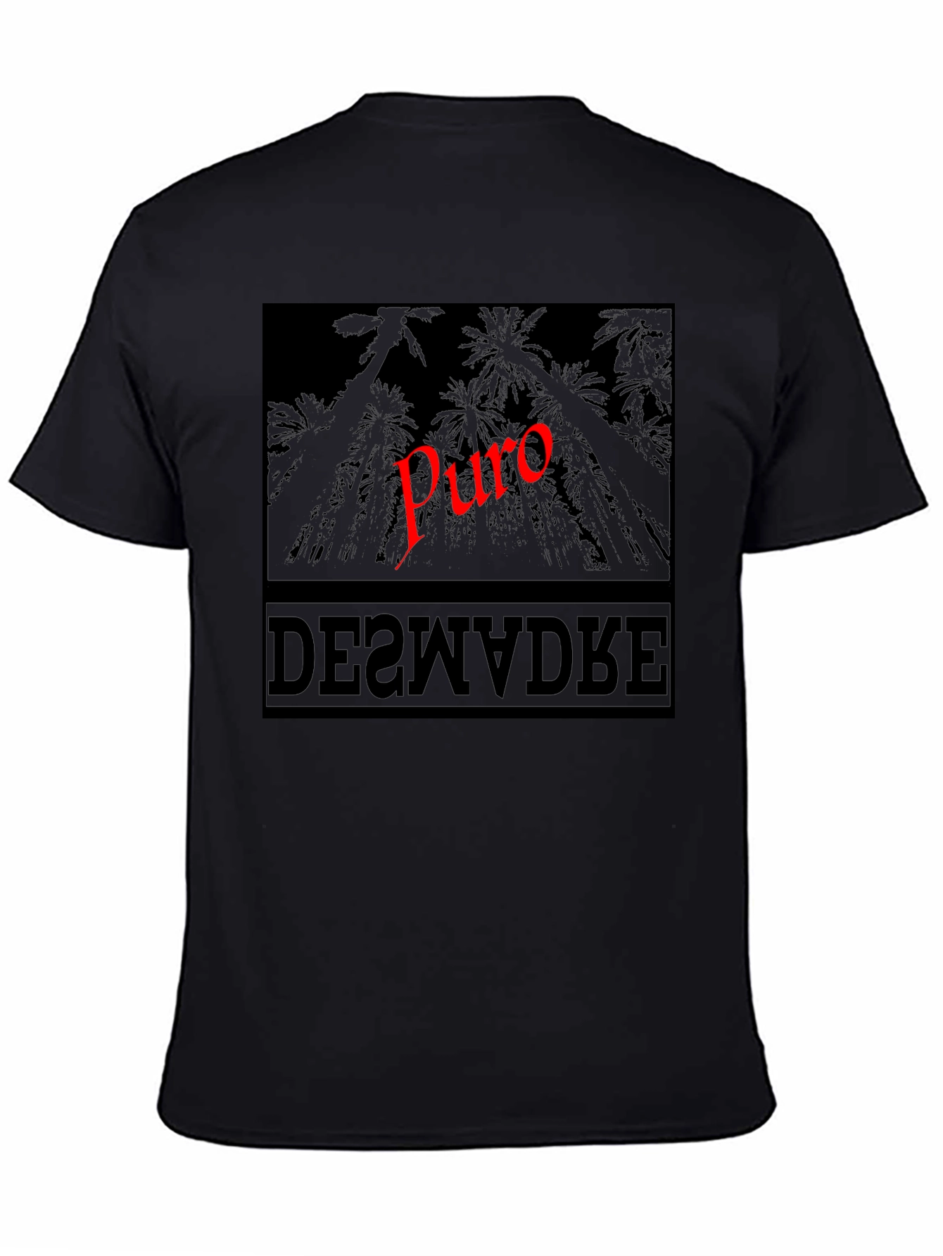 Puro Palm Tree Graphic T-Shirt - Black
