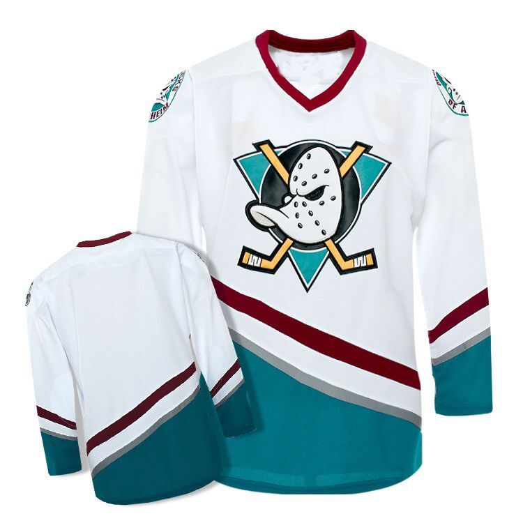 Men's Anaheim Ducks White/Blue Line Blank Player Jerseys