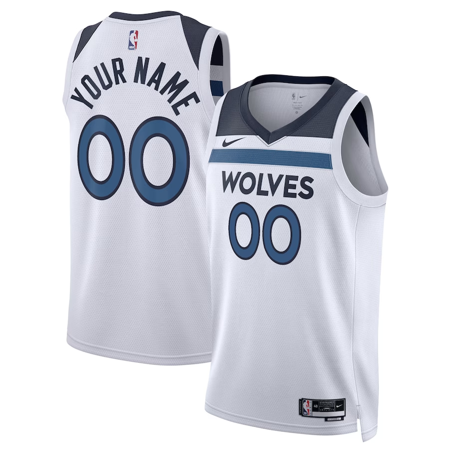 Men's Minnesota Timberwolves White Swingman Custom Jerseys - Association Edition