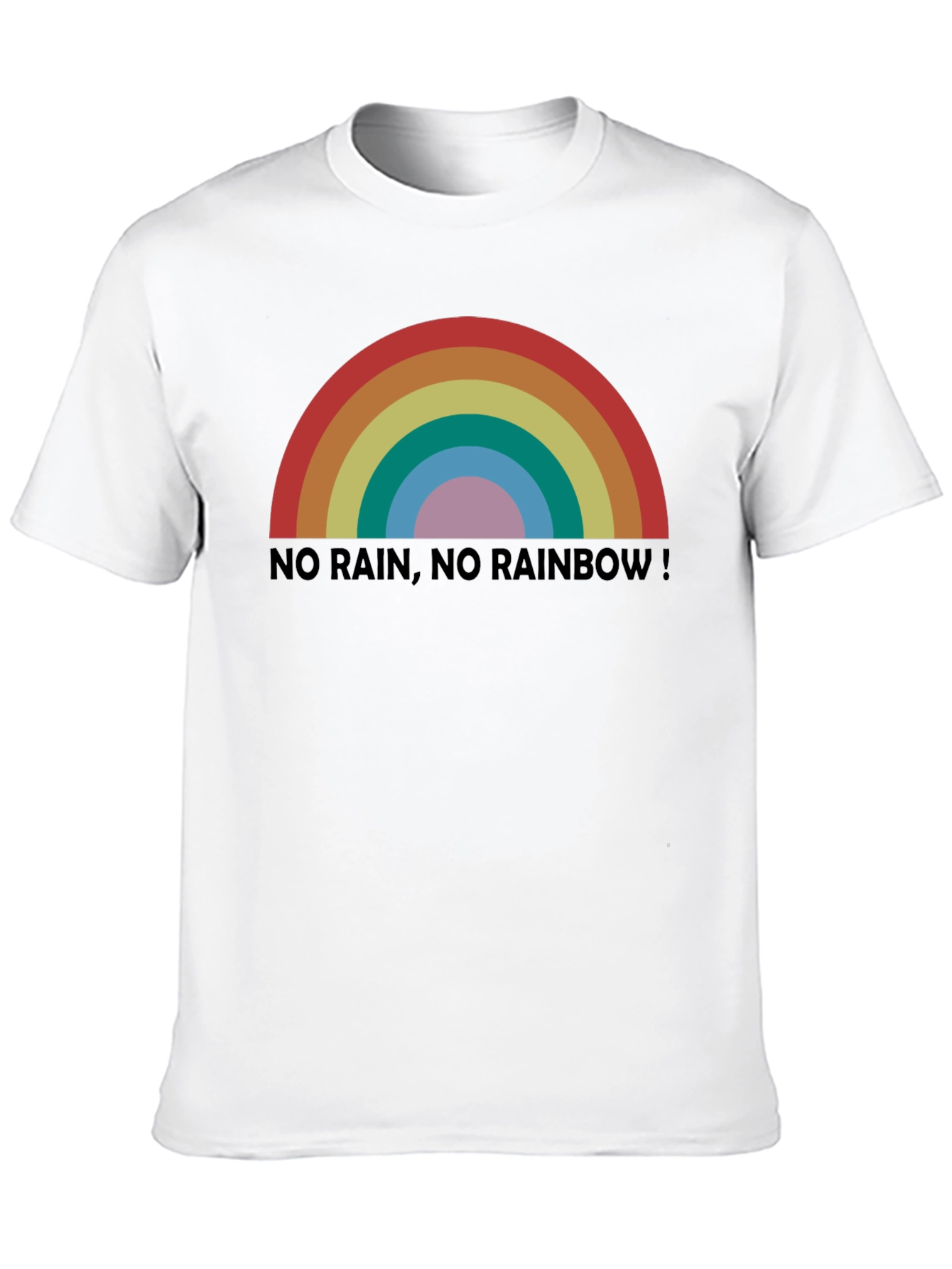 No Rain No Rainbow! Black Graphic T-Shirt