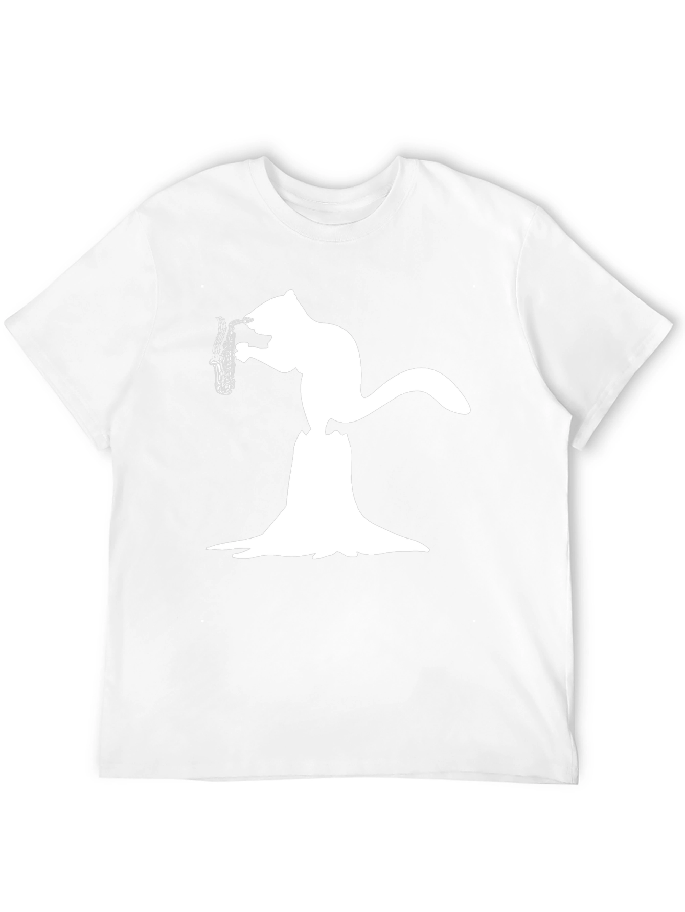 Squirrel Saxophone Black T-Shirt
