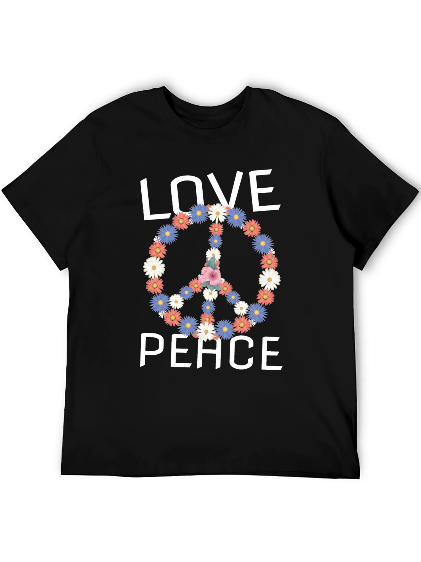 Love & Peace Floral Symbol Graphic Tee