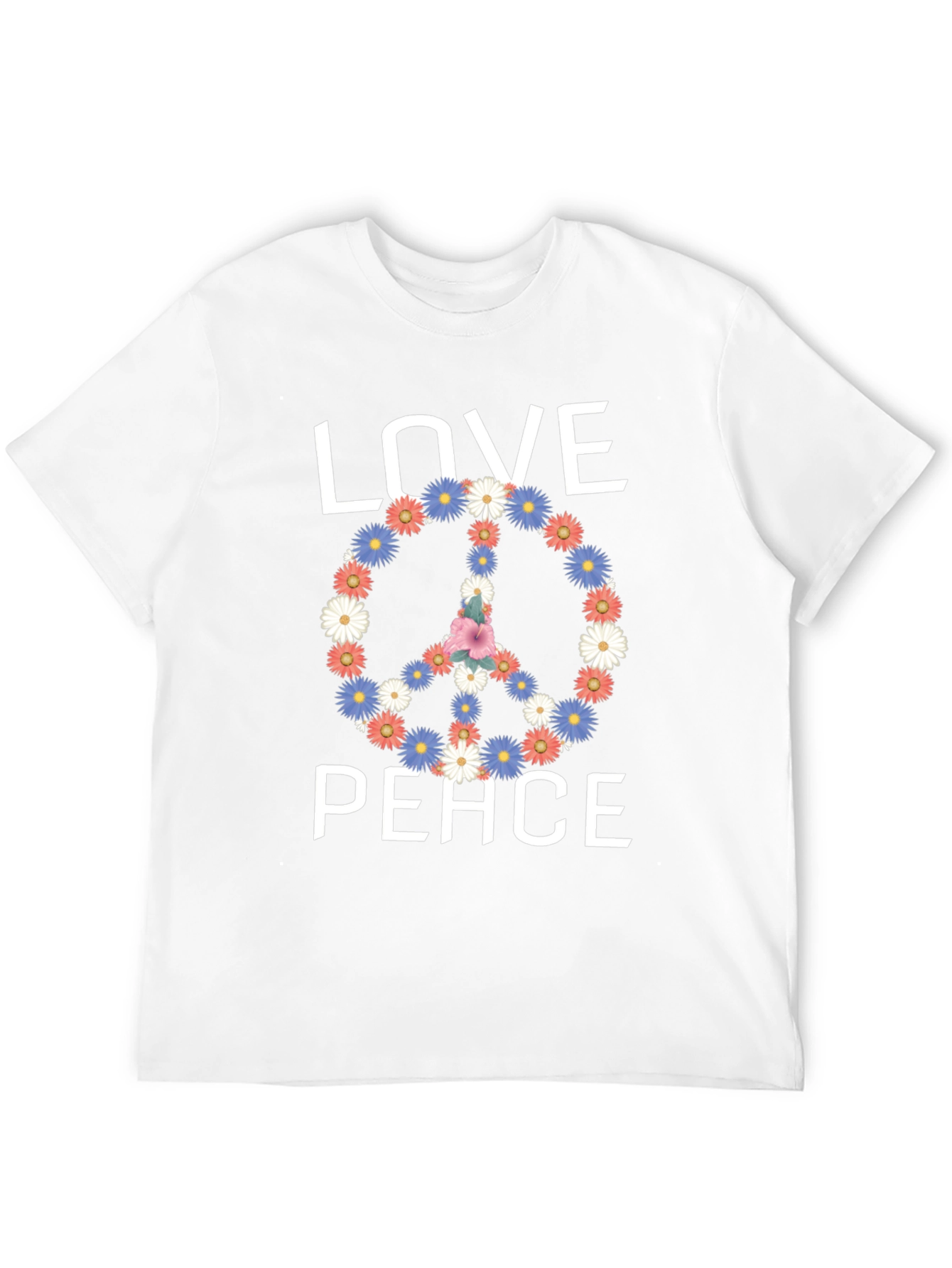 Love & Peace Floral Symbol Graphic Tee