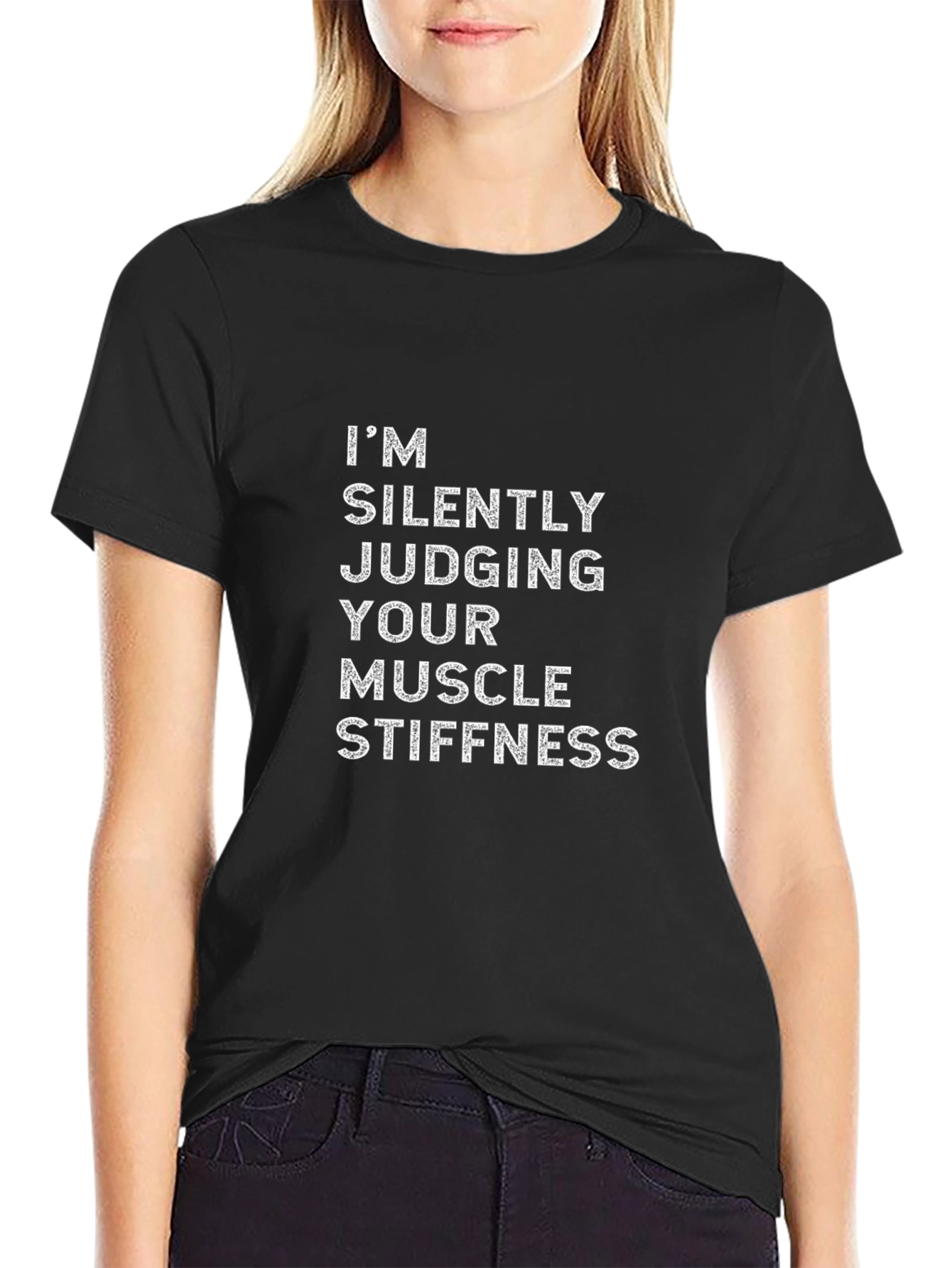 Muscle Stiffness Humor Graphic Tee - Black