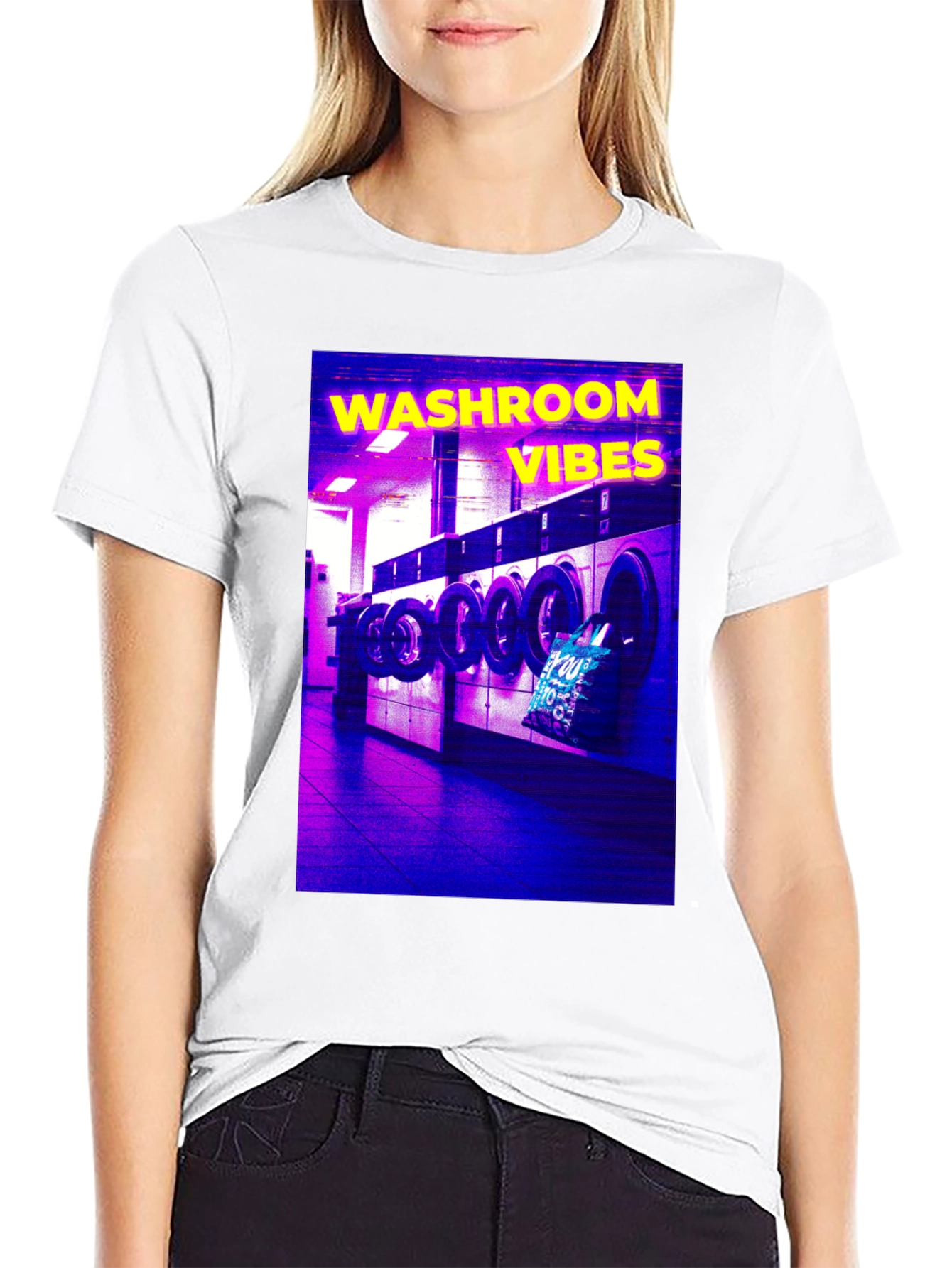 Washroom Vibes Graphic Tee - Unique Retro Design