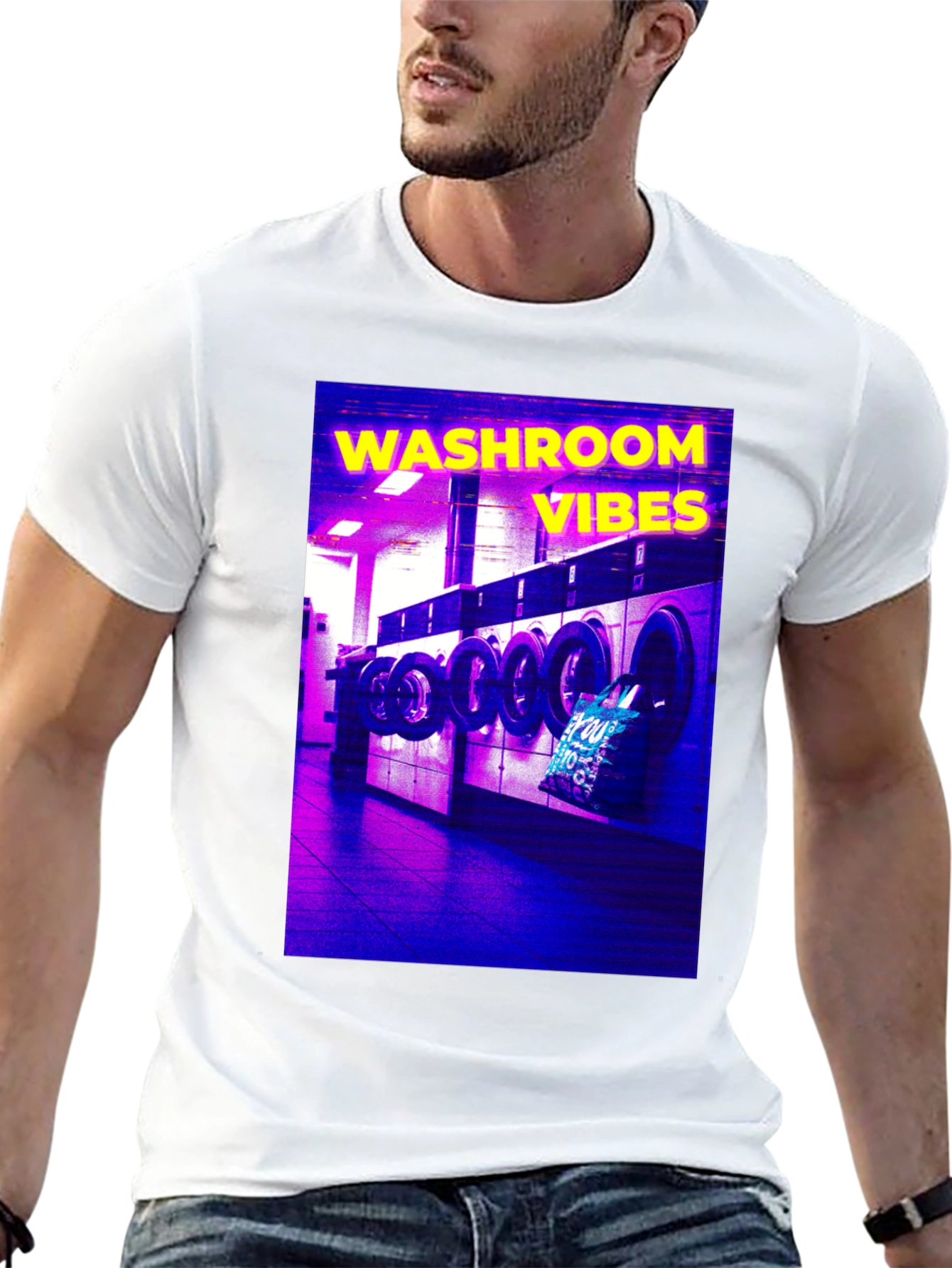 Washroom Vibes Graphic Tee - Unique Retro Design