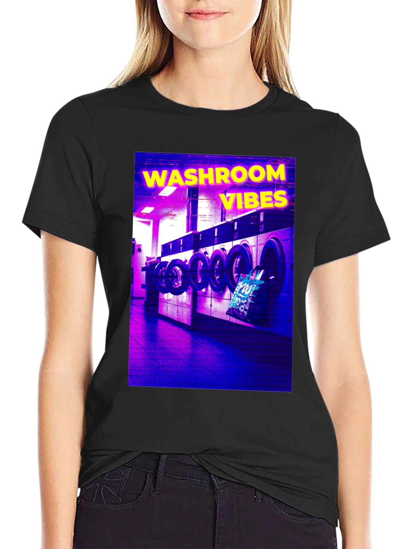 Washroom Vibes Graphic Tee - Unique Retro Design