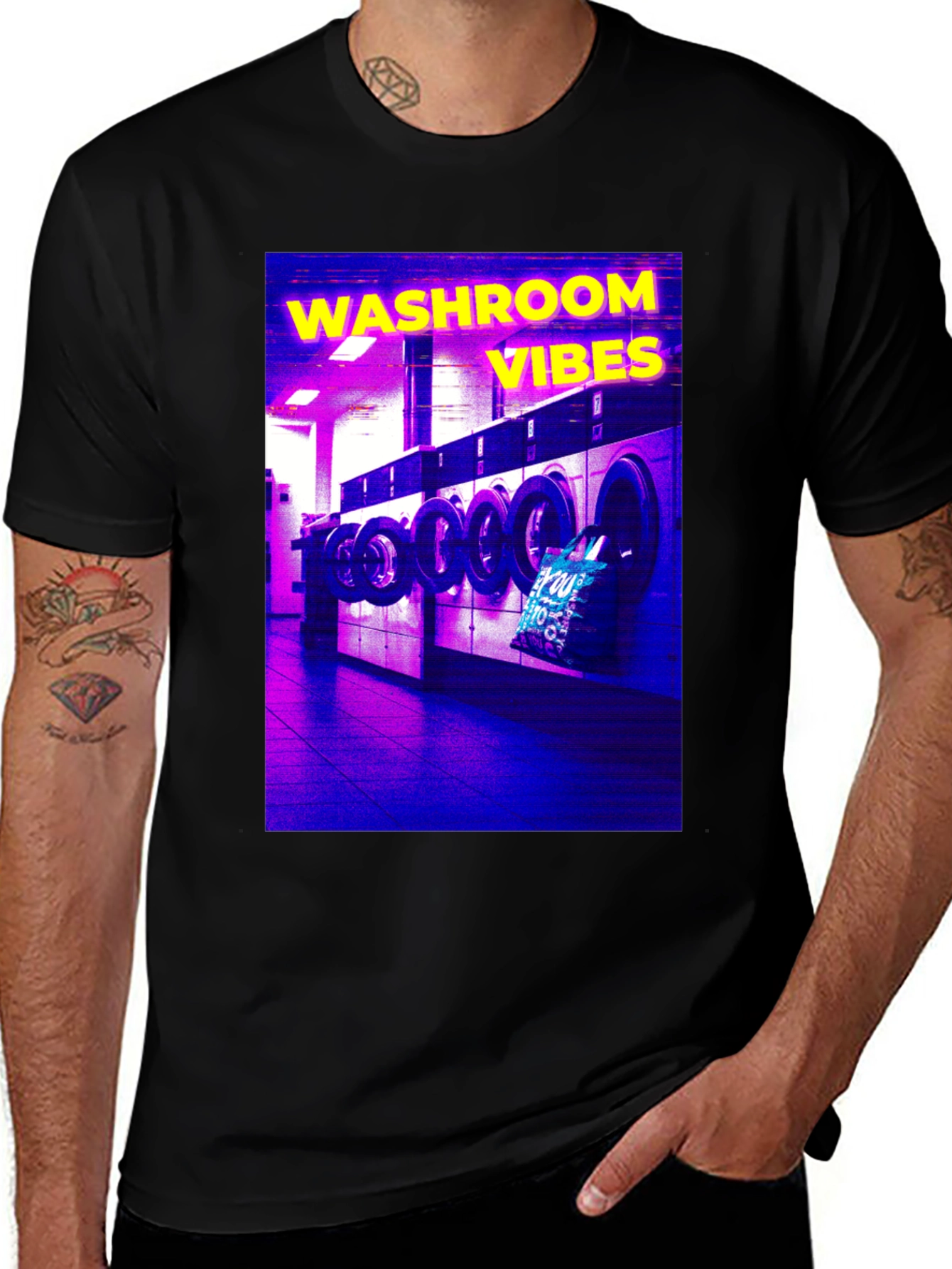 Washroom Vibes Graphic Tee - Unique Retro Design