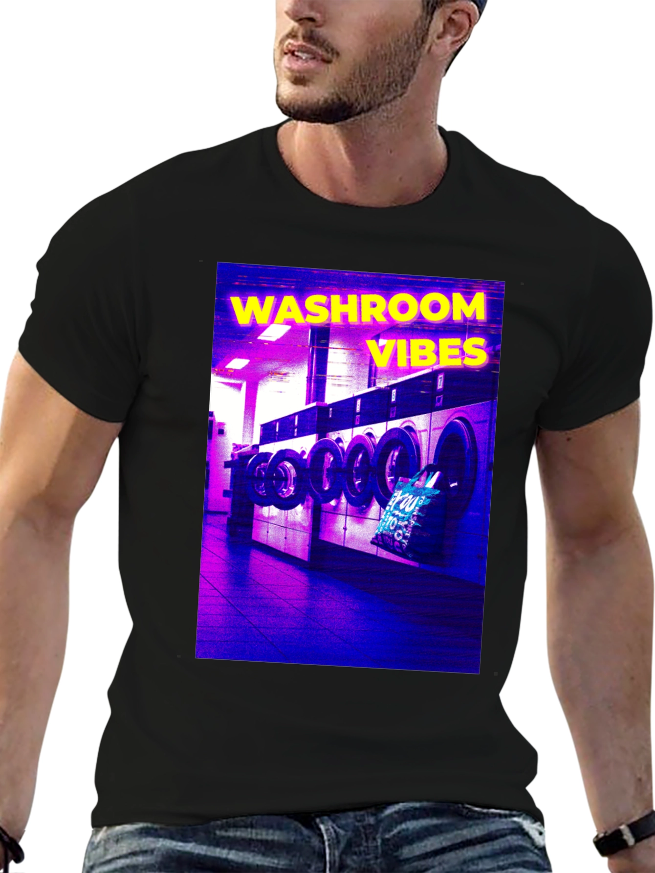 Washroom Vibes Graphic Tee - Unique Retro Design