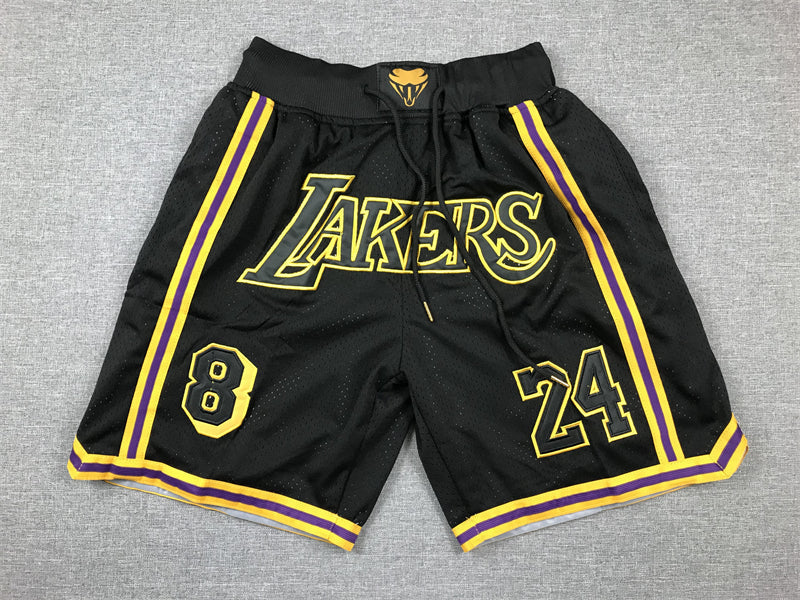 Men's Los Angeles Lakers #8-24 Black Pocket Shorts1