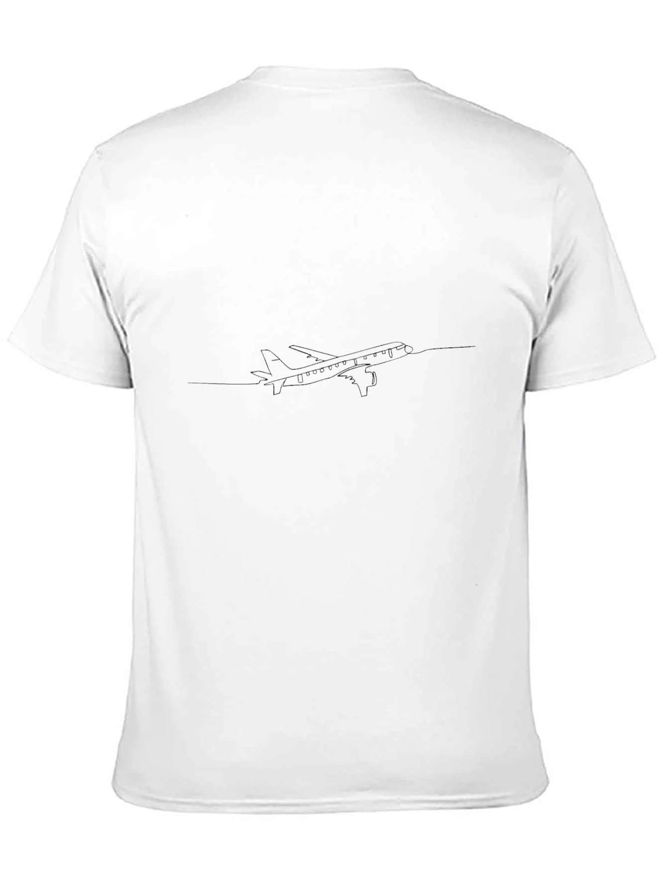 Minimalist Airplane Graphic Tee - Black
