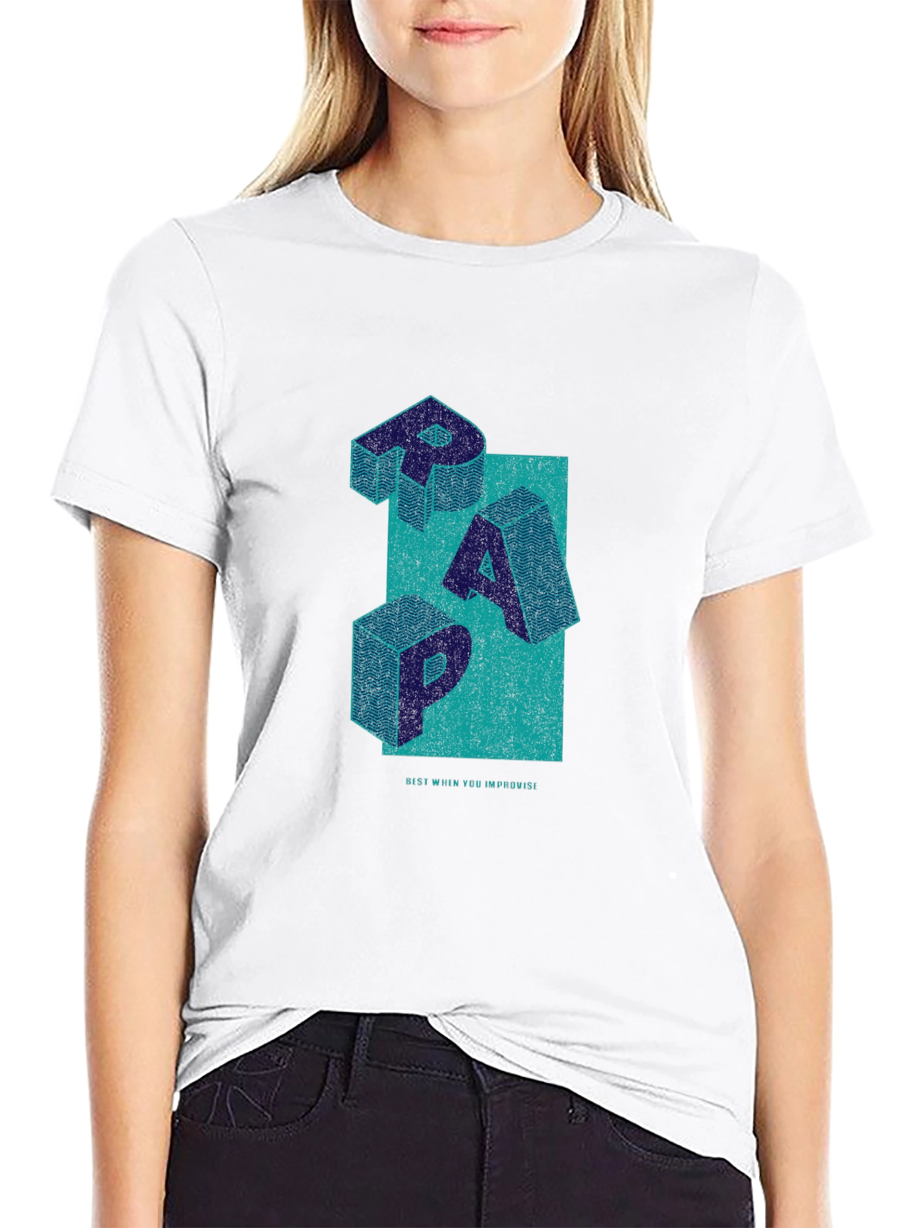 Stylish RAP Graphic Tee - Black