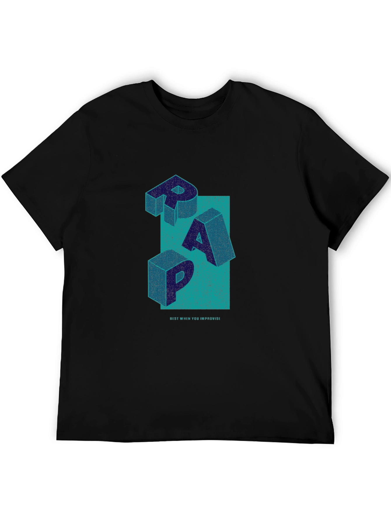 Stylish RAP Graphic Tee - Black