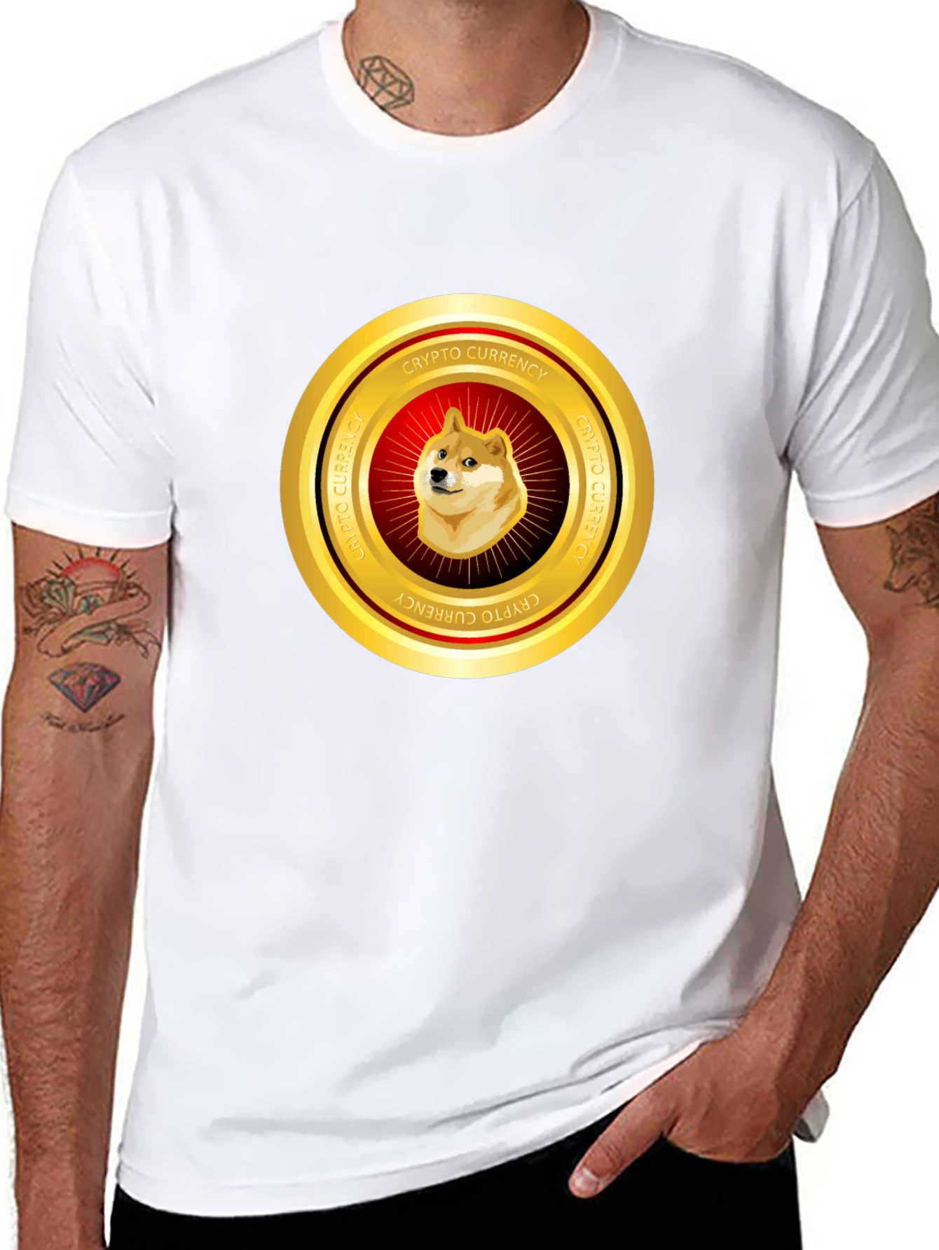 Dogecoin Crypto Currency Black T-Shirt